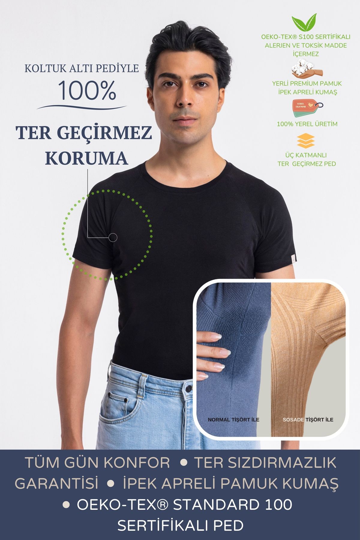 Erkek Basic Tişört · Dar Kesim - Siyah
