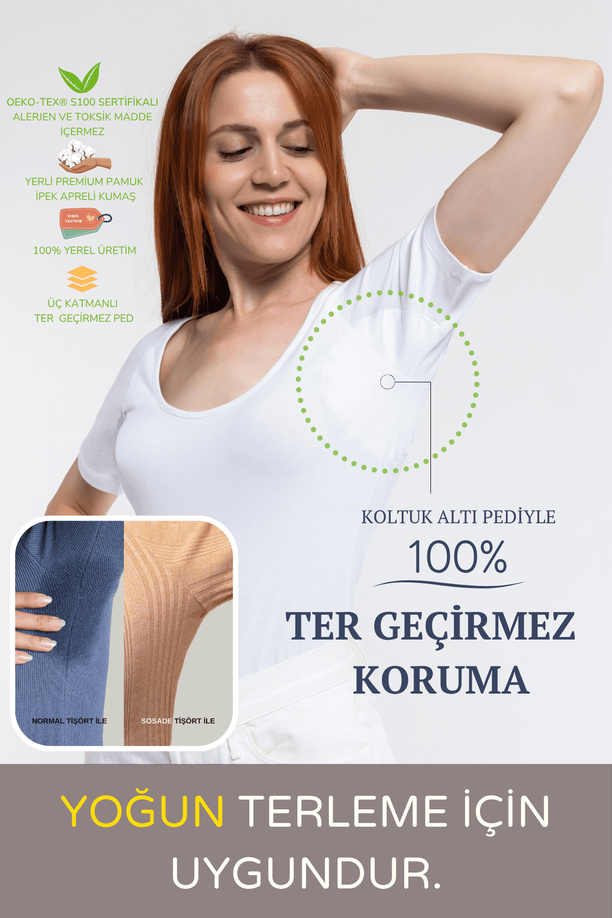 Geniş Yaka Tişört · Dar Kesim - Beyaz