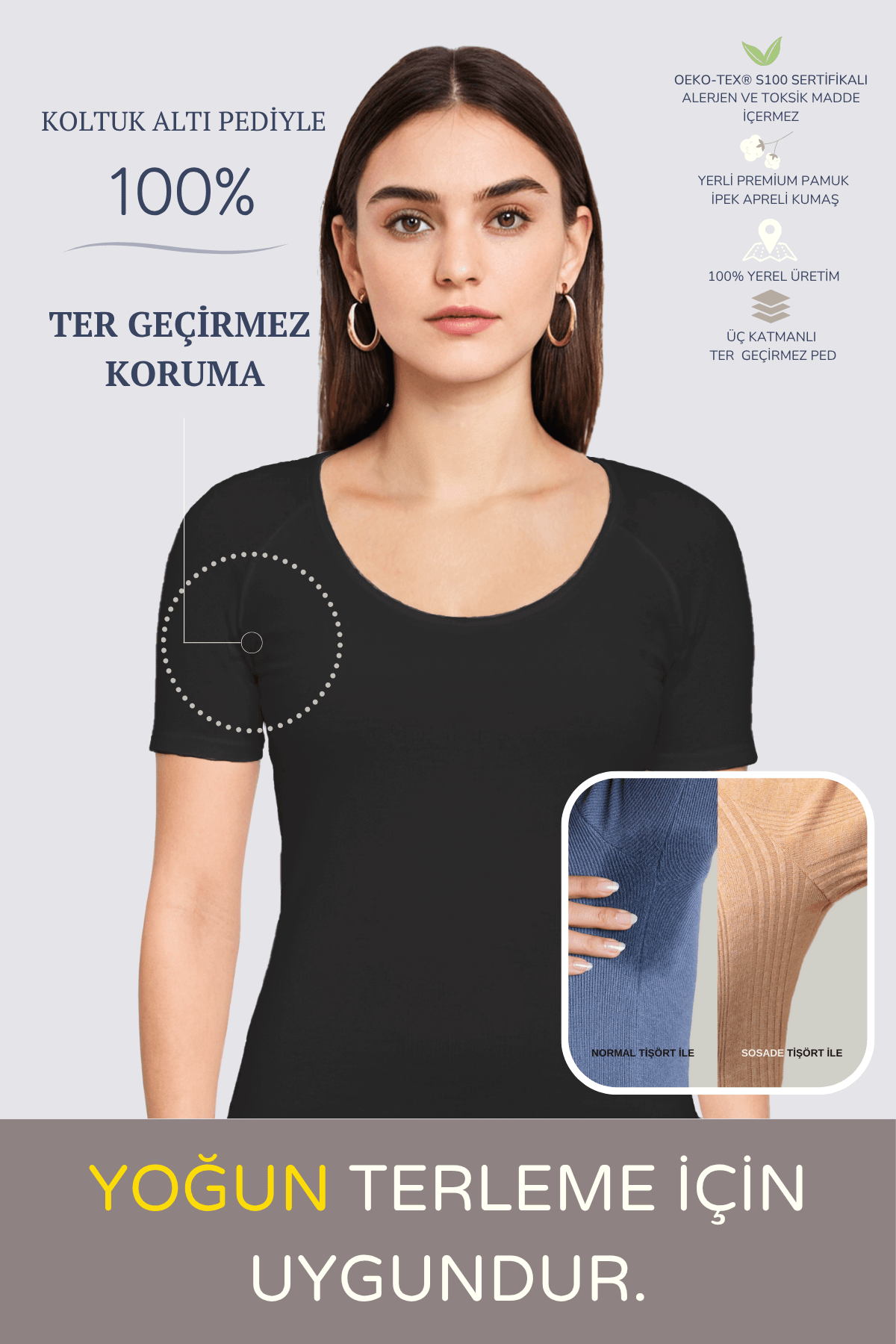 Kadın Basic Tişört · Dar Kesim - Siyah