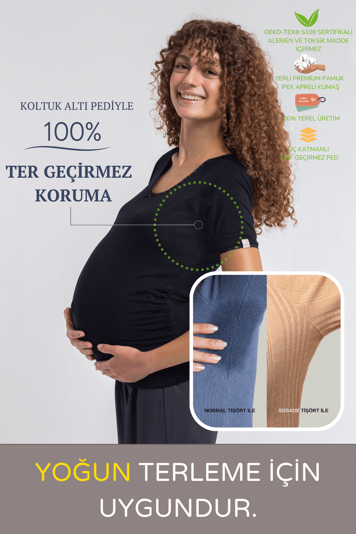 Hamile Tişört · Dar Kesim - Siyah