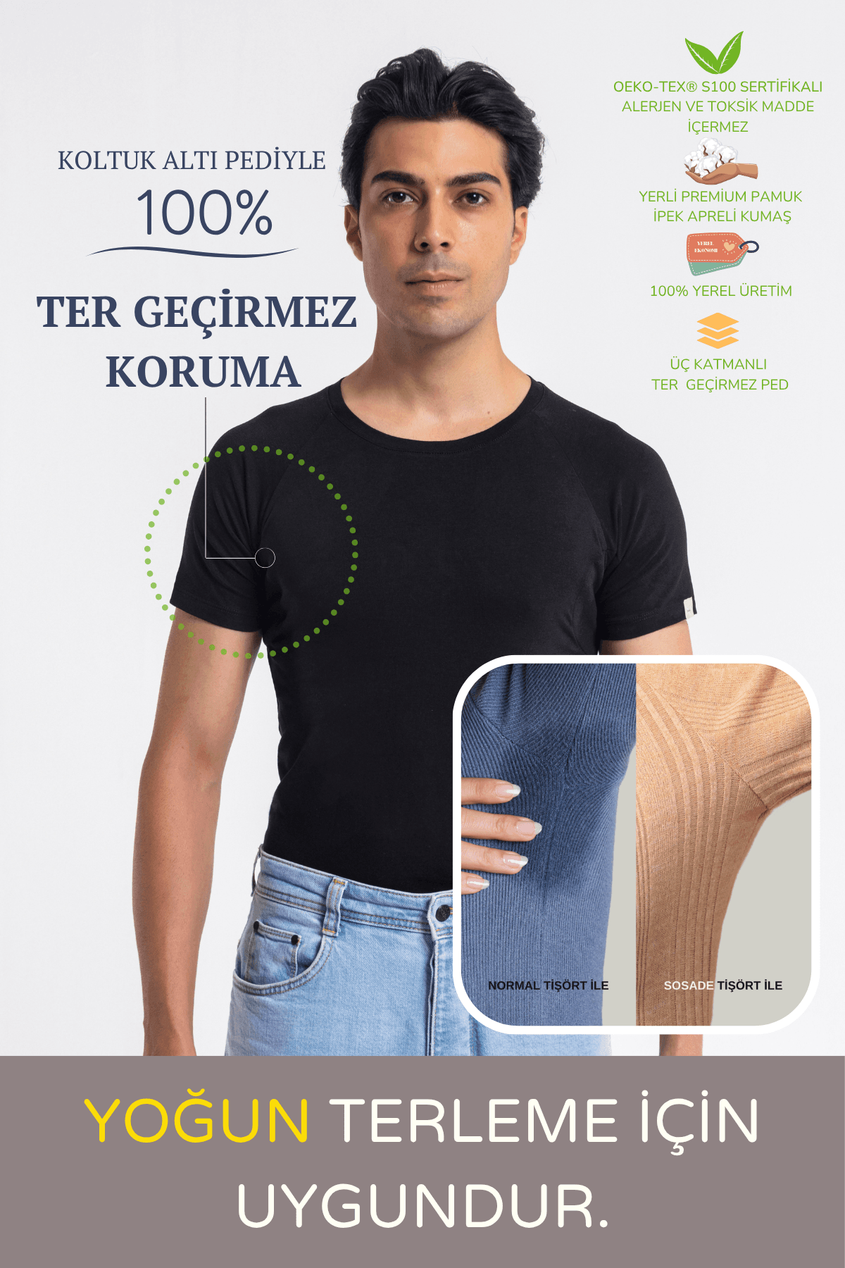 Erkek Basic Tişört · Dar Kesim - Siyah