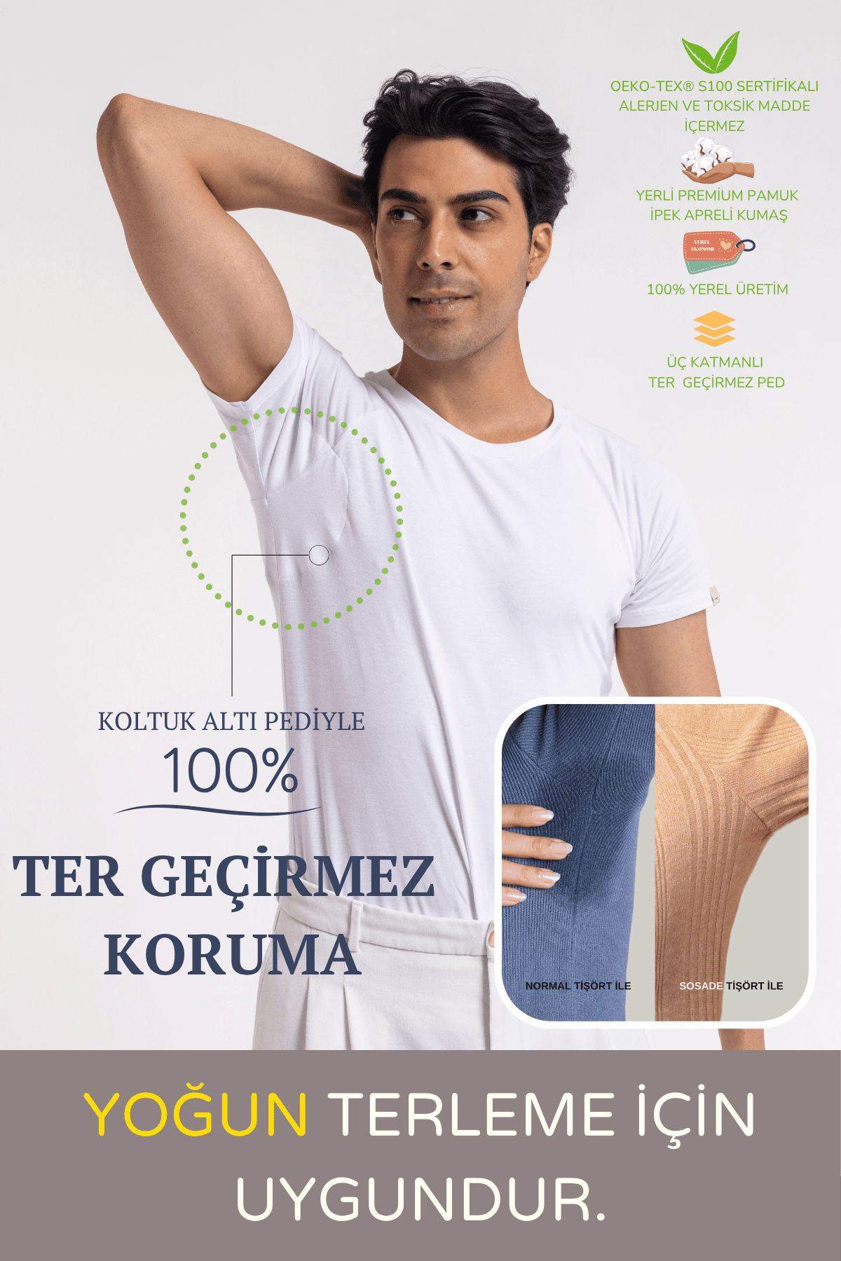 Erkek Basic Tişört · Dar Kesim - Beyaz