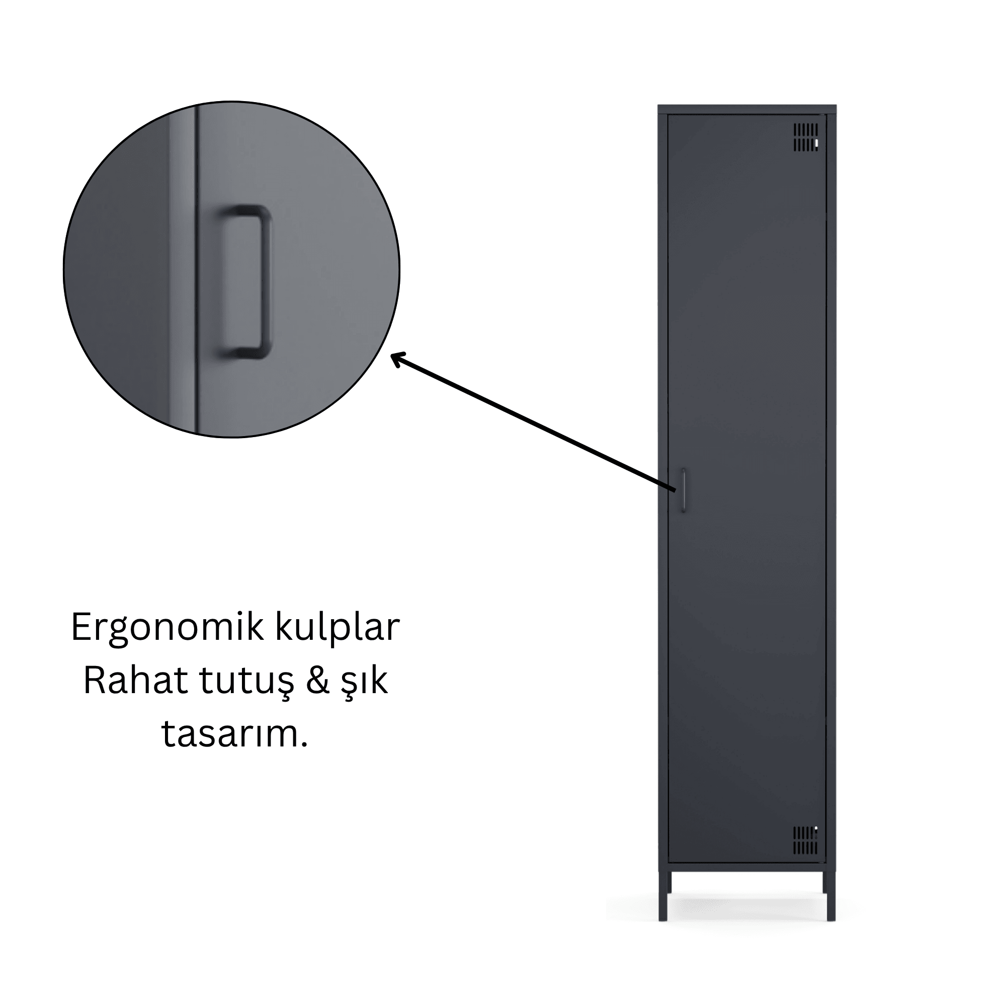 Pera Metal Elbise Dolabı, Soyunma Dolabı, Tek Kapılı, 41,50 x 40 x 189,50 cm - 9 Renk Seçeneği Bulunmaktadır