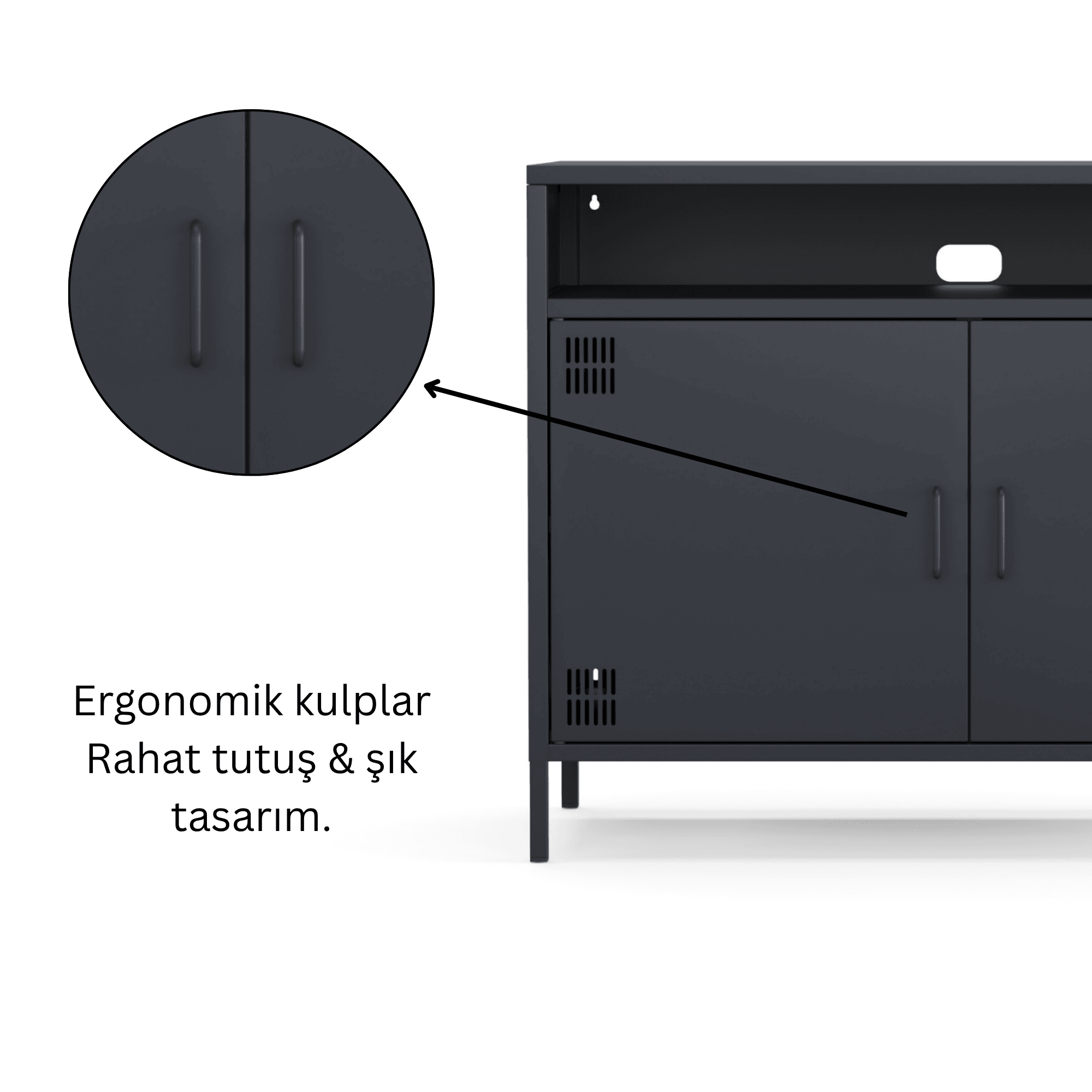 Pera Tv Ünitesi, Tv Dolabı,2 Kapaklı, Açık Raflı 100,50 x 40 x 79,50 cm - 9 Renk Seçeneği Bulunmaktadır