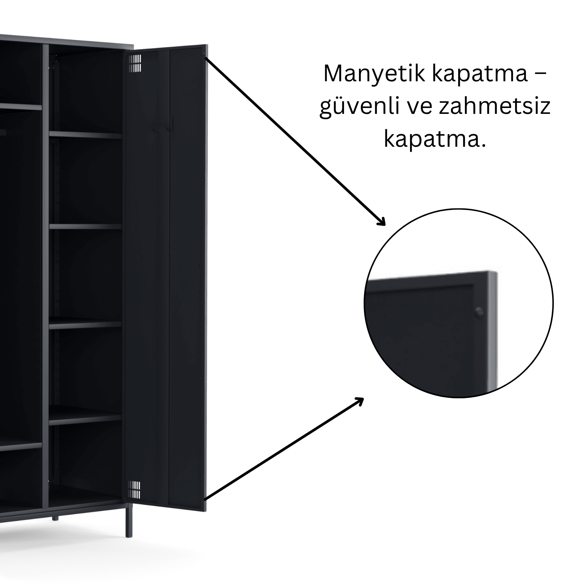 Pera Metal Elbise Dolabı, Soyunma Dolabı, İki Kapılı, 80,50 x 50 x 189,50 cm - 9 Renk Seçeneği Bulunmaktadır