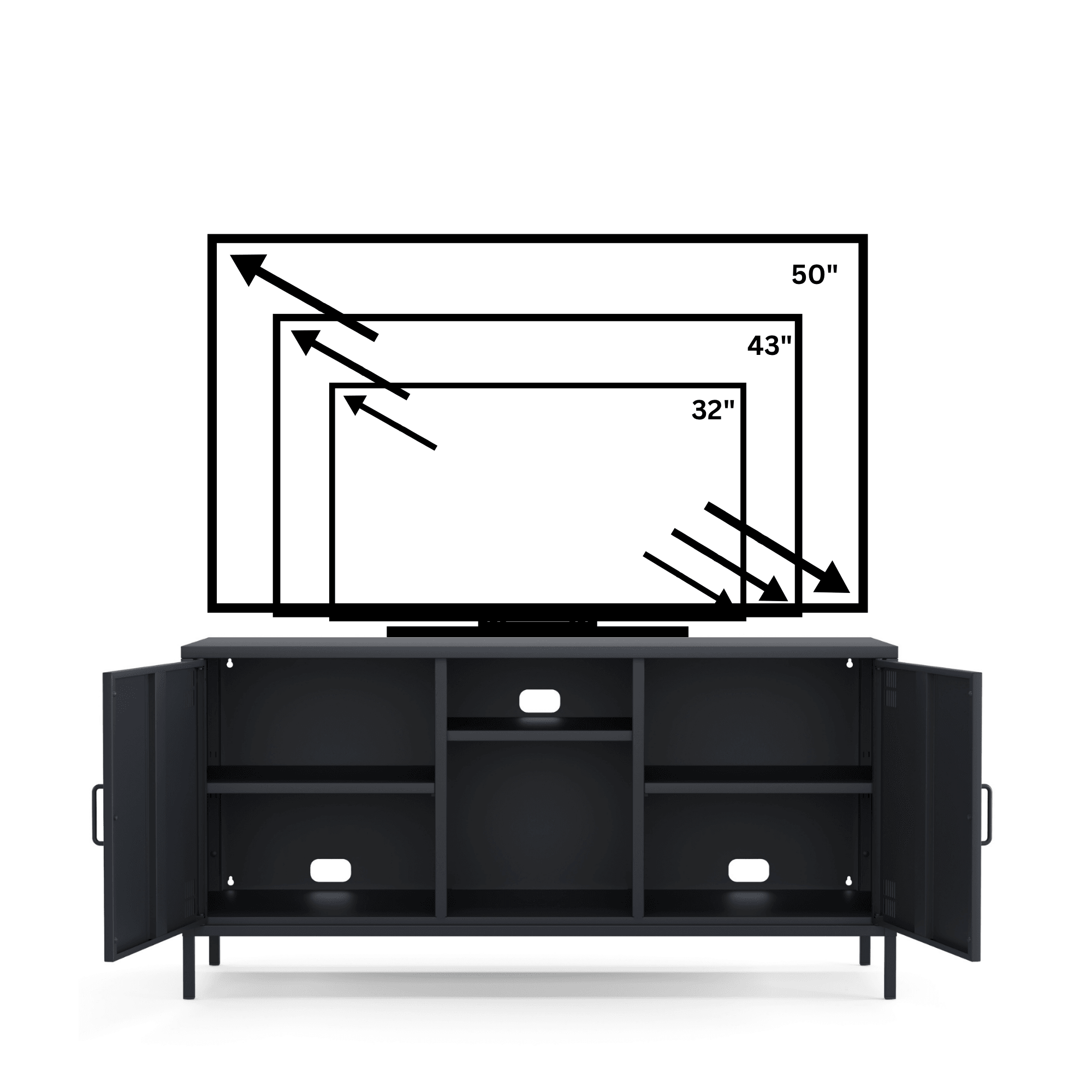 Pera Tv Ünitesi, Tv Dolabı,2 Kapaklı, Açık Raflı 130,50 x 40 x 64,50 cm - 9 Renk Seçeneği Bulunmaktadır