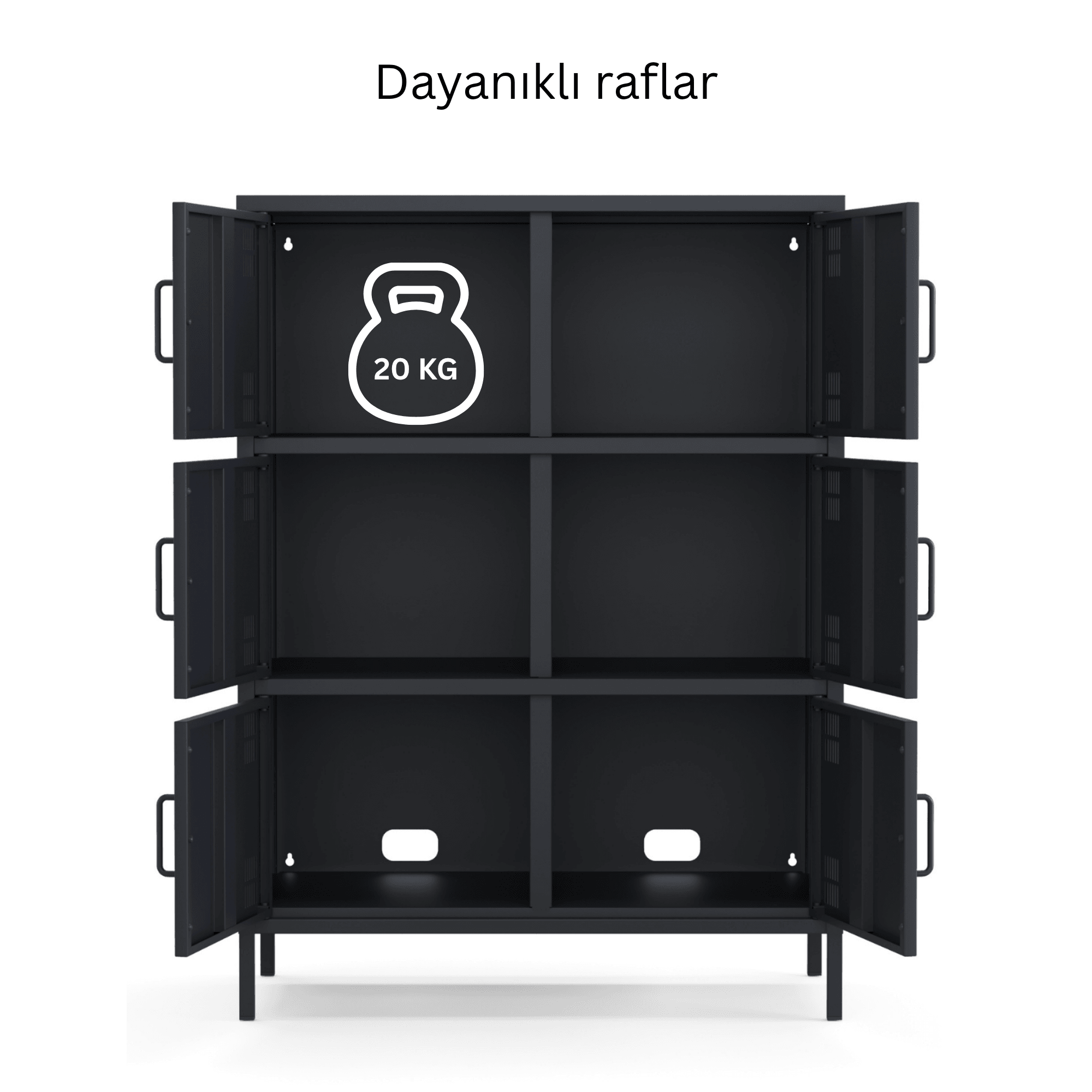 Pera Metal Çok Gözlü Dolap, 6 Kapaklı 80,50 x 40 x 109,50 cm - 9 Renk Seçeneği Bulunmaktadır