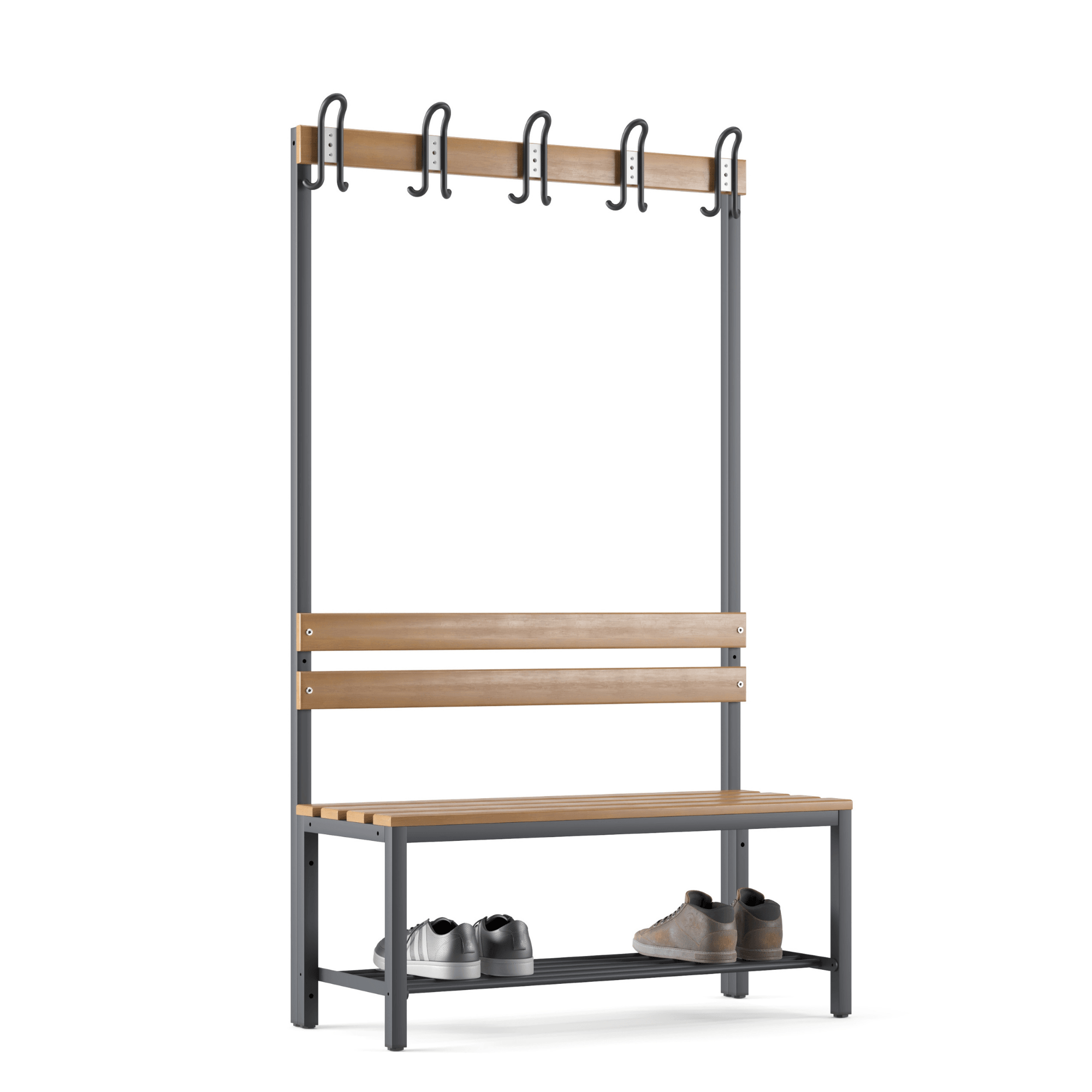 Ayakkabılıklı 4 Ayaklı Tek Taraflı Bank, 5 Kanca, 100x43x170 Cm, Spor Bankı