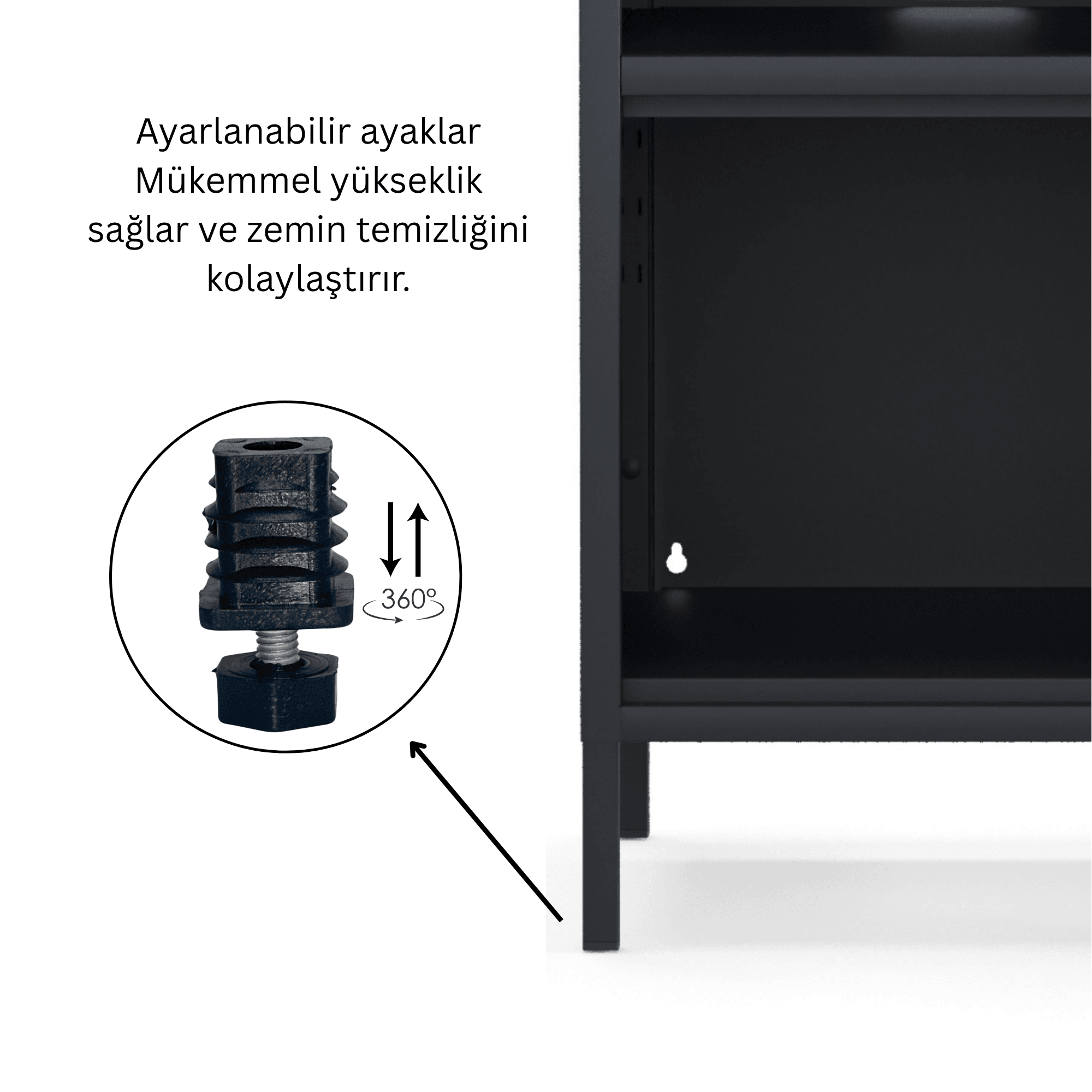 Pera Komodin Açık Raflı 41,5 x 40 x 64,50 cm - 9 Renk Seçeneği Bulunmaktadır