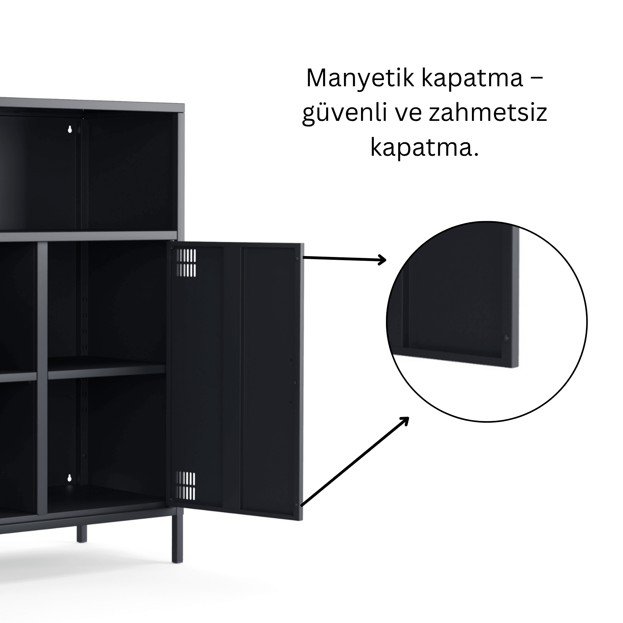Pera Metal Dolap 2 Kapılı, Açık Raflı 80,50 x 40 x 109,50 cm - 9 Renk Seçeneği Bulunmaktadır