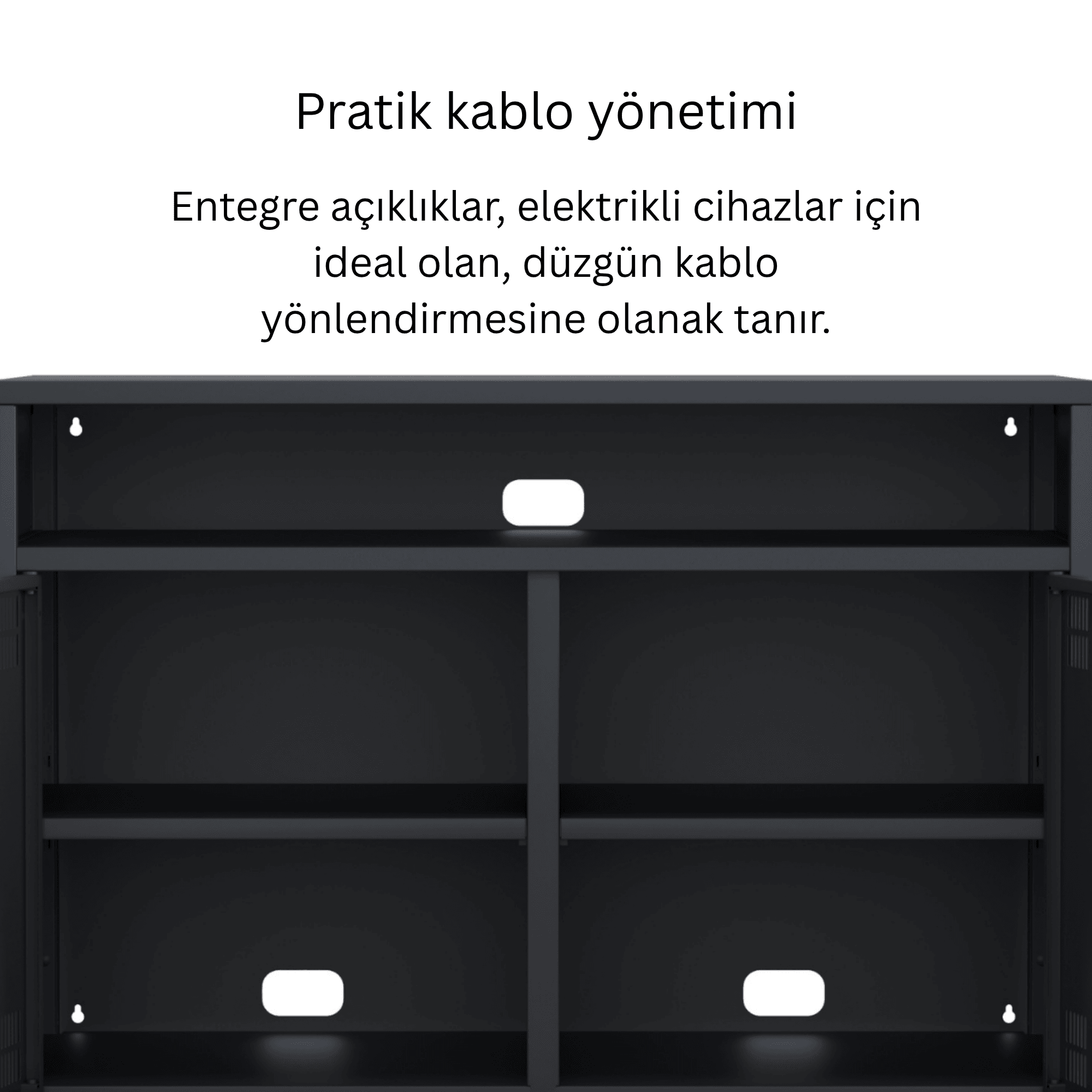 Pera Tv Ünitesi, Tv Dolabı,2 Kapaklı, Açık Raflı 100,50 x 40 x 79,50 cm - 9 Renk Seçeneği Bulunmaktadır
