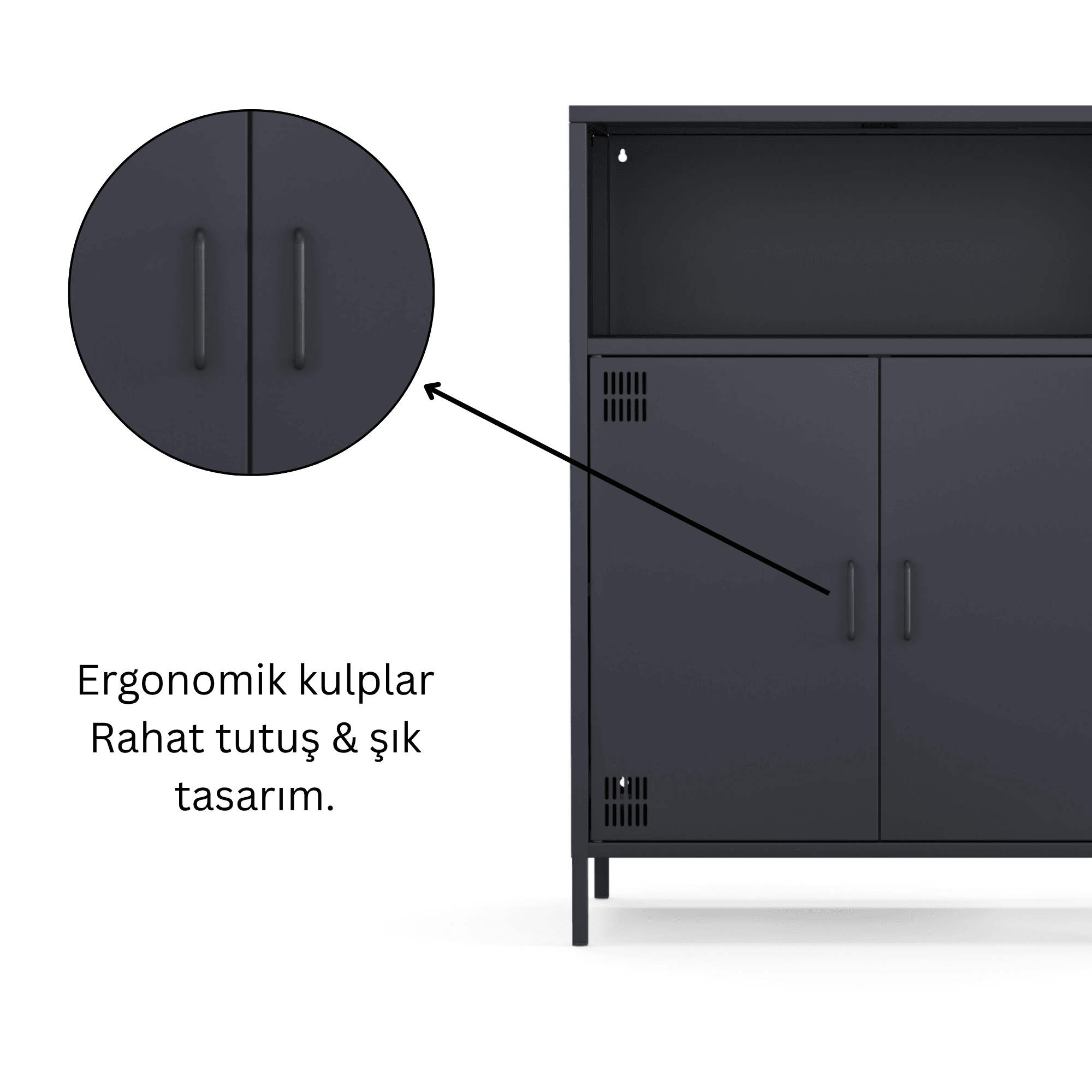 Pera Metal Dolap 2 Kapılı, Açık Raflı 80,50 x 40 x 109,50 cm - 9 Renk Seçeneği Bulunmaktadır