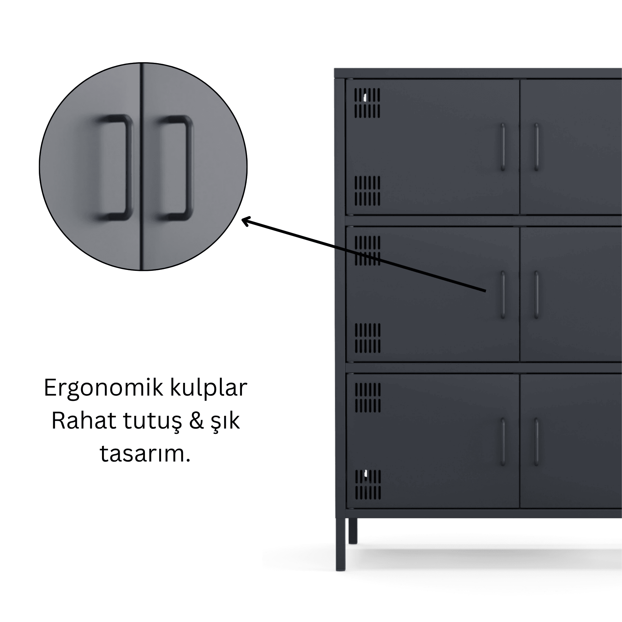Pera Metal Çok Gözlü Dolap, 6 Kapaklı 80,50 x 40 x 109,50 cm - 9 Renk Seçeneği Bulunmaktadır