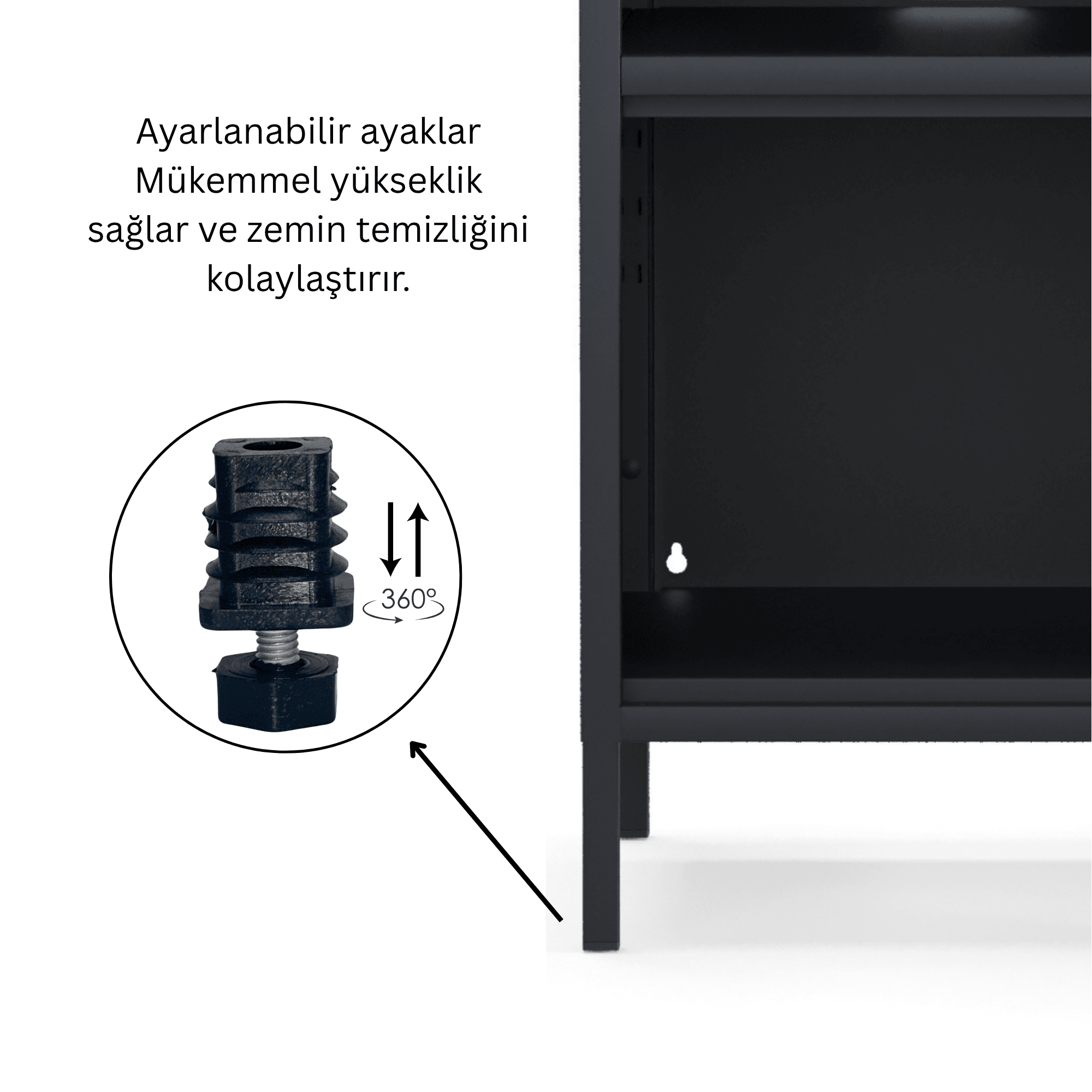 Pera Komodin Açık Raflı 41,5 x 40 x 64,50 cm - 9 Renk Seçeneği Bulunmaktadır