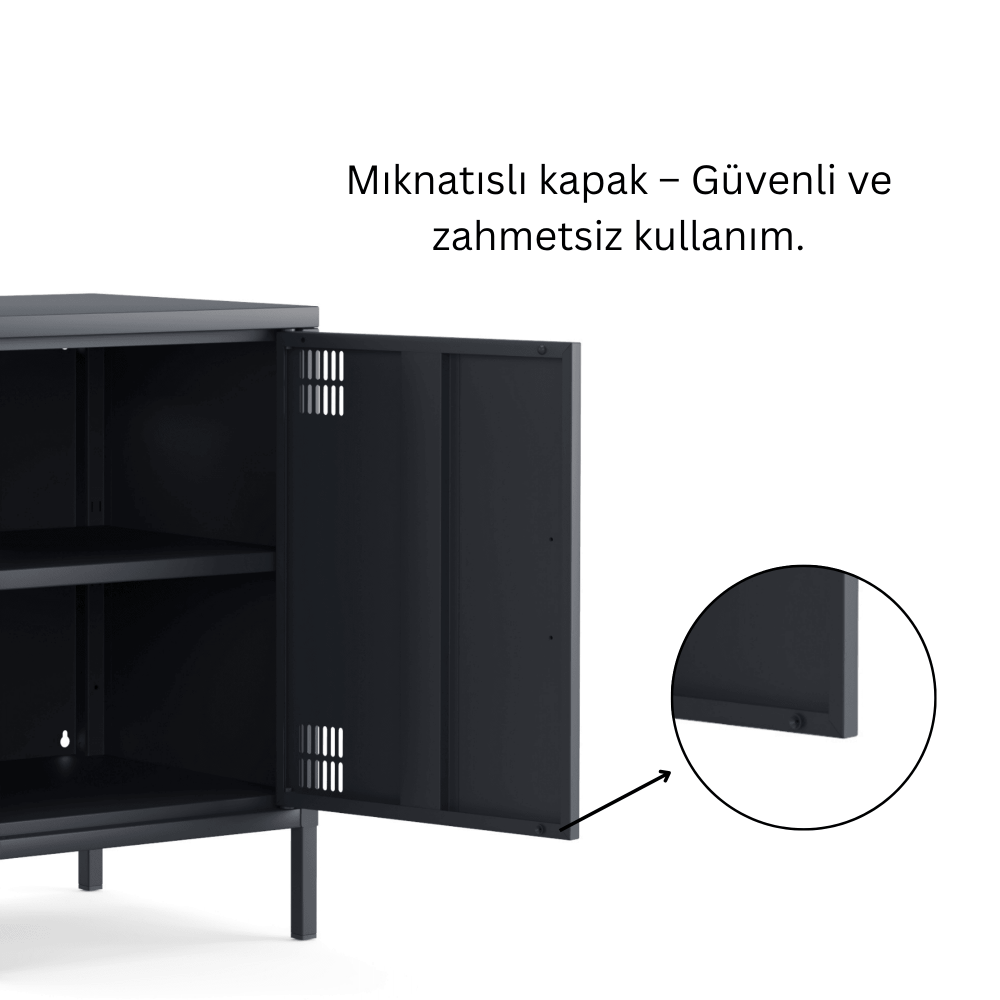 Pera Komodin Kapaklı 41,5 x 40 x 64,50 cm - 9 Renk Seçeneği Bulunmaktadır
