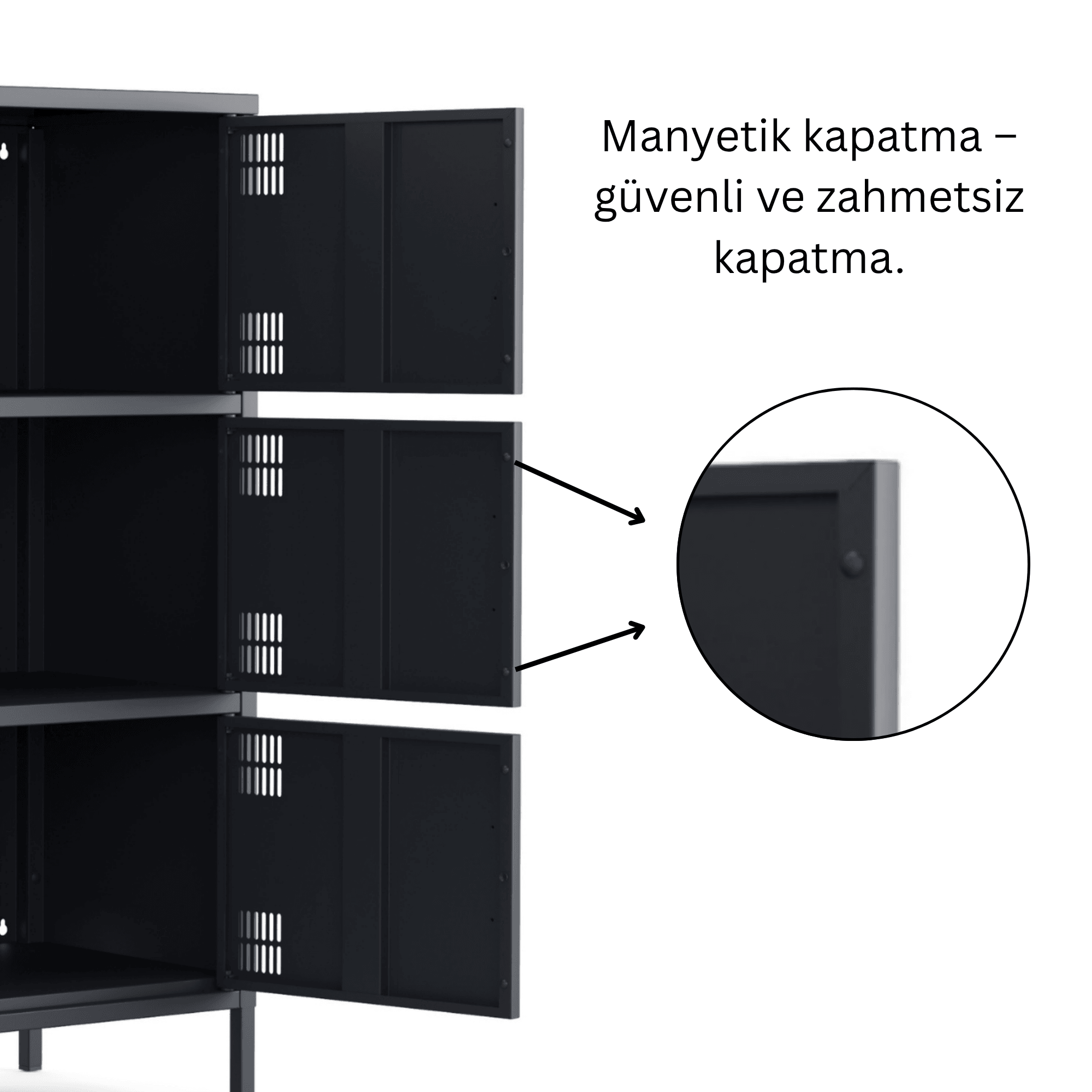 Pera Metal Çok Gözlü Dolap, 6 Kapaklı 80,50 x 40 x 109,50 cm - 9 Renk Seçeneği Bulunmaktadır