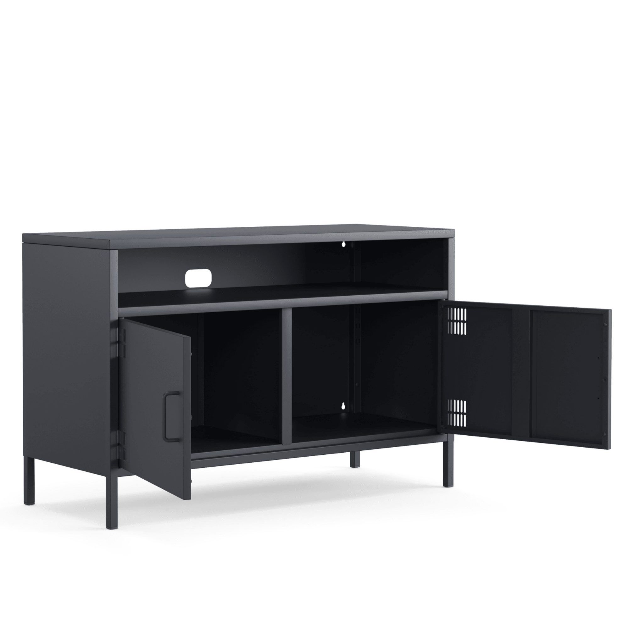 Pera Tv Ünitesi, Tv Dolabı,2 Kapaklı, Açık Raflı 100,50 x 40 x 64,50 cm - 9 Renk Seçeneği Bulunmaktadır