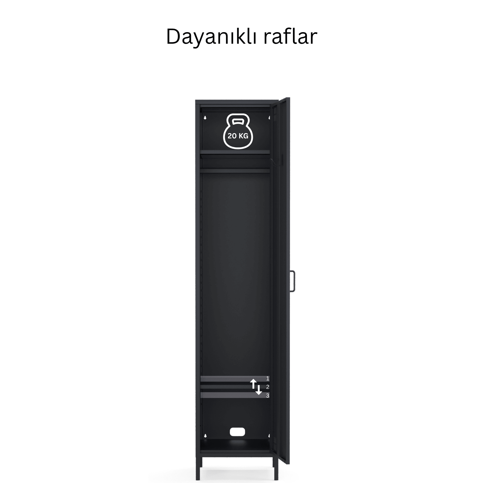 Pera Metal Elbise Dolabı, Soyunma Dolabı, Tek Kapılı, 41,50 x 40 x 189,50 cm - 9 Renk Seçeneği Bulunmaktadır