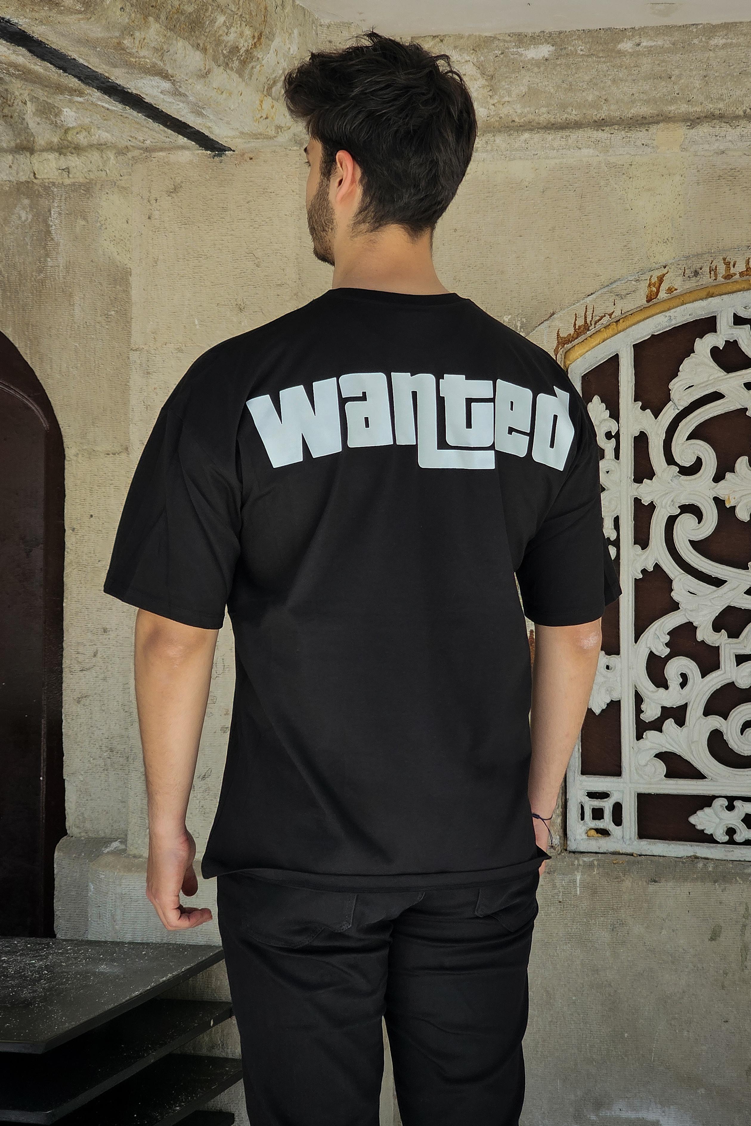 Wanted - Oversize Tshirt - Siyah