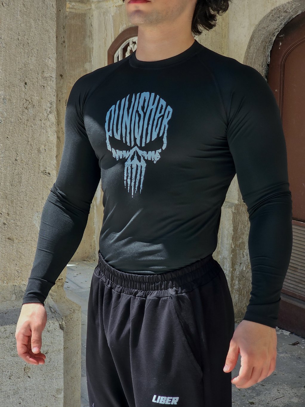 Punisher - Uzun Kollu Compression Tshirt