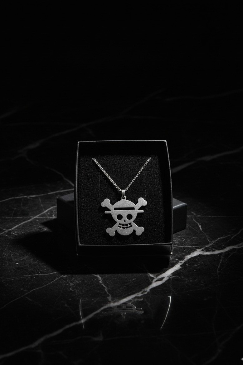 One Piece Skull Kolye - Paslanmaz Çelik