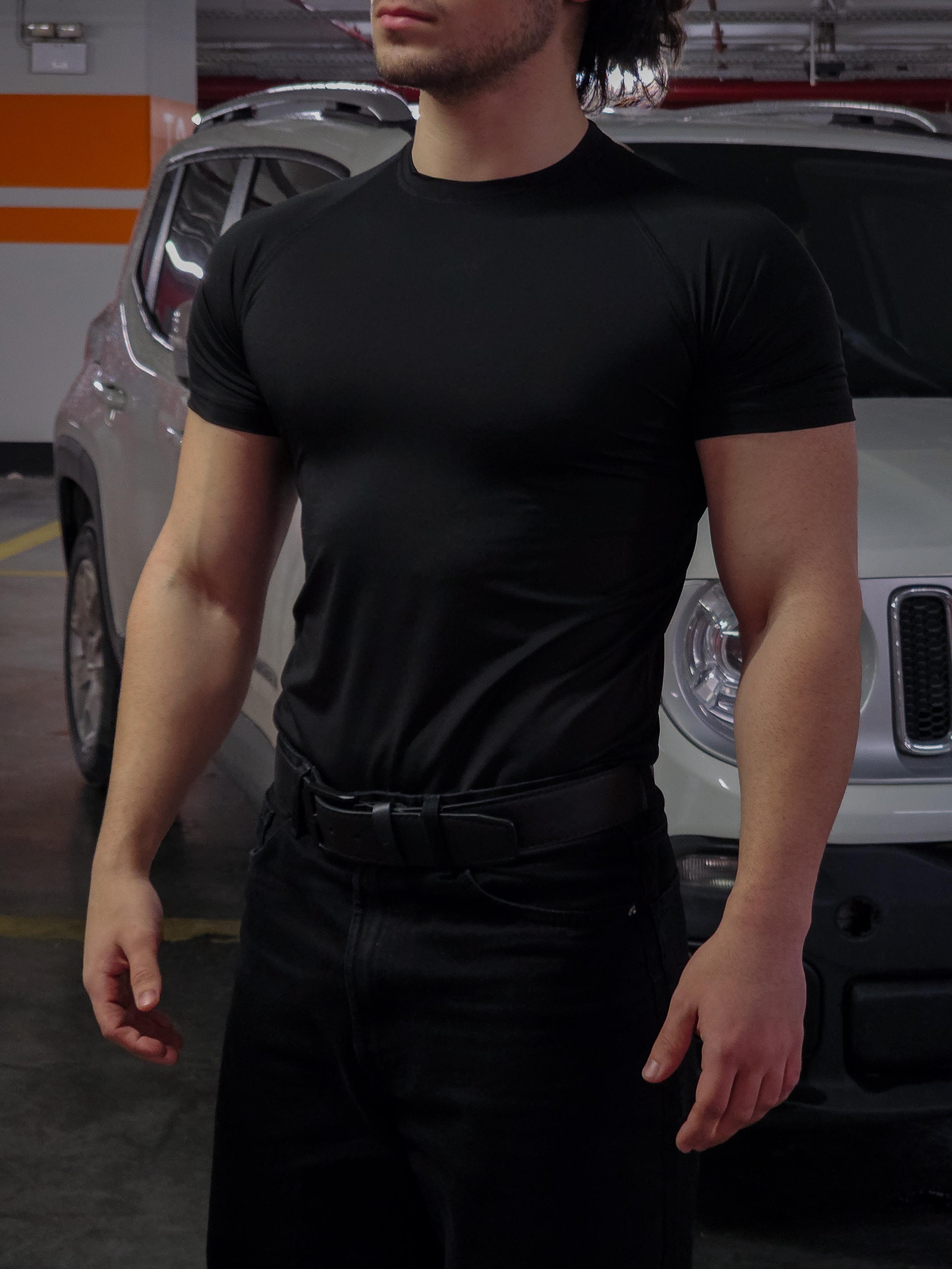 Kısa Kol Basic Compression Tshirt - Siyah