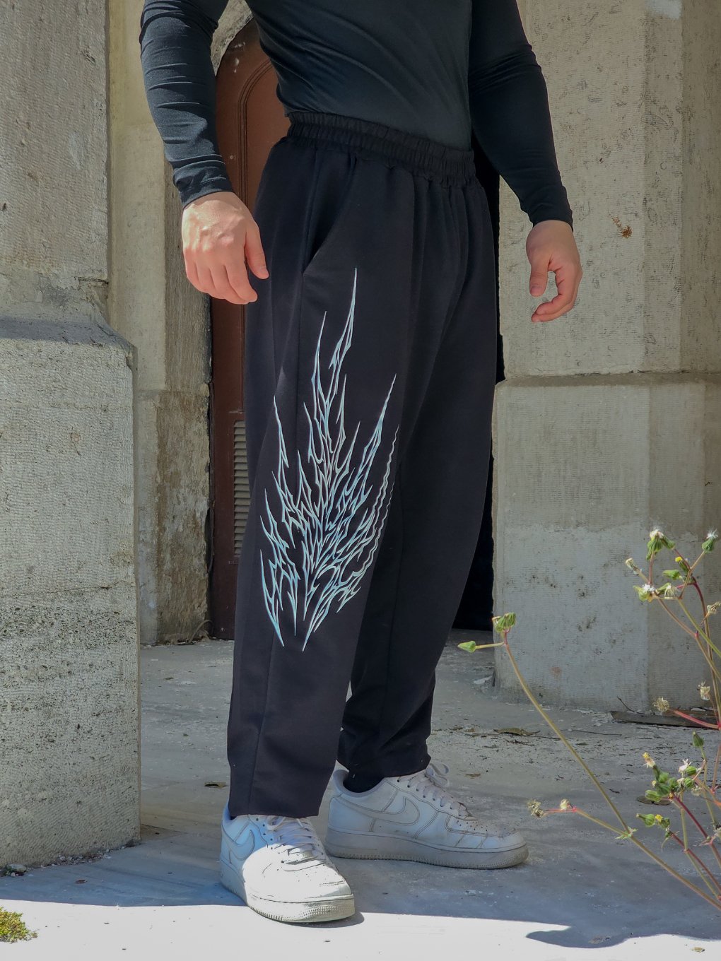 Fire - Lastikli Paça Esnek Eşofman - Siyah