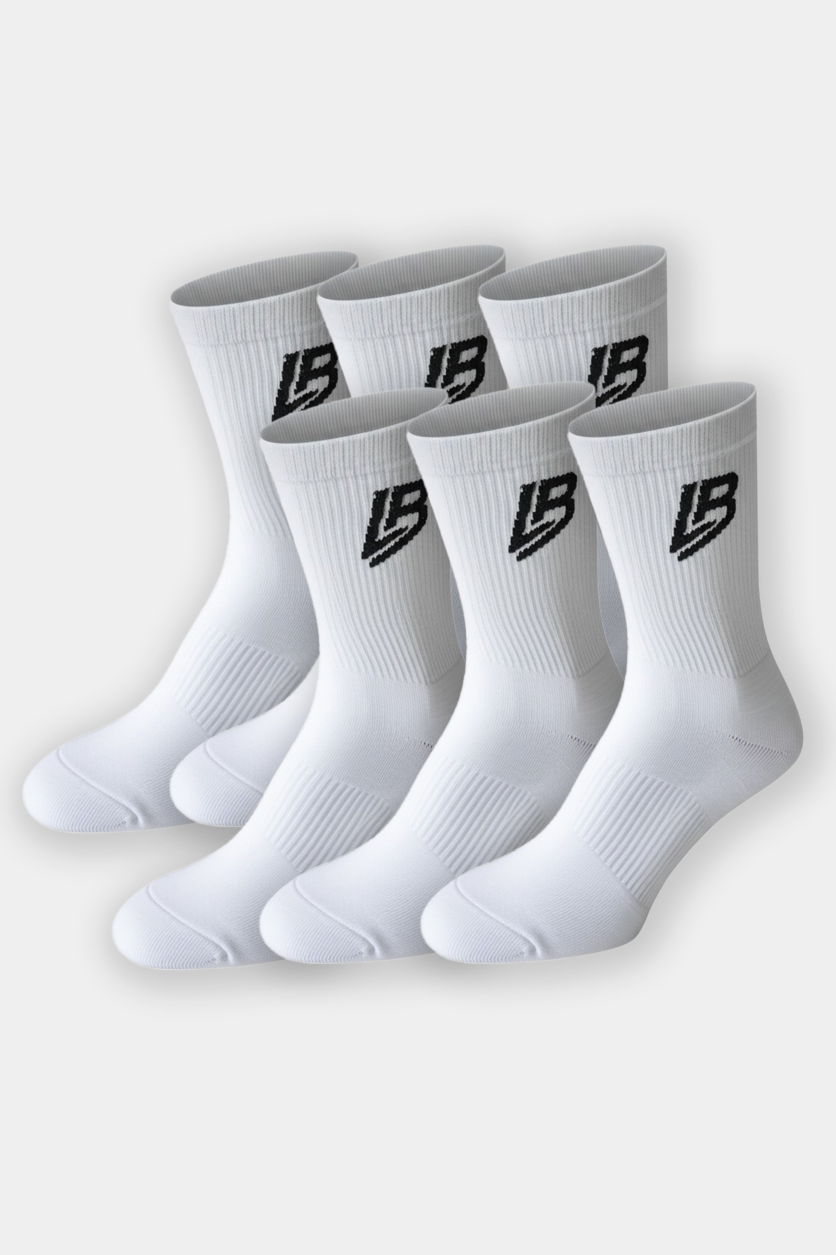 Liber -  6'lı Paket Spor & Günlük Konforlu Unisex Çorap - Beyaz