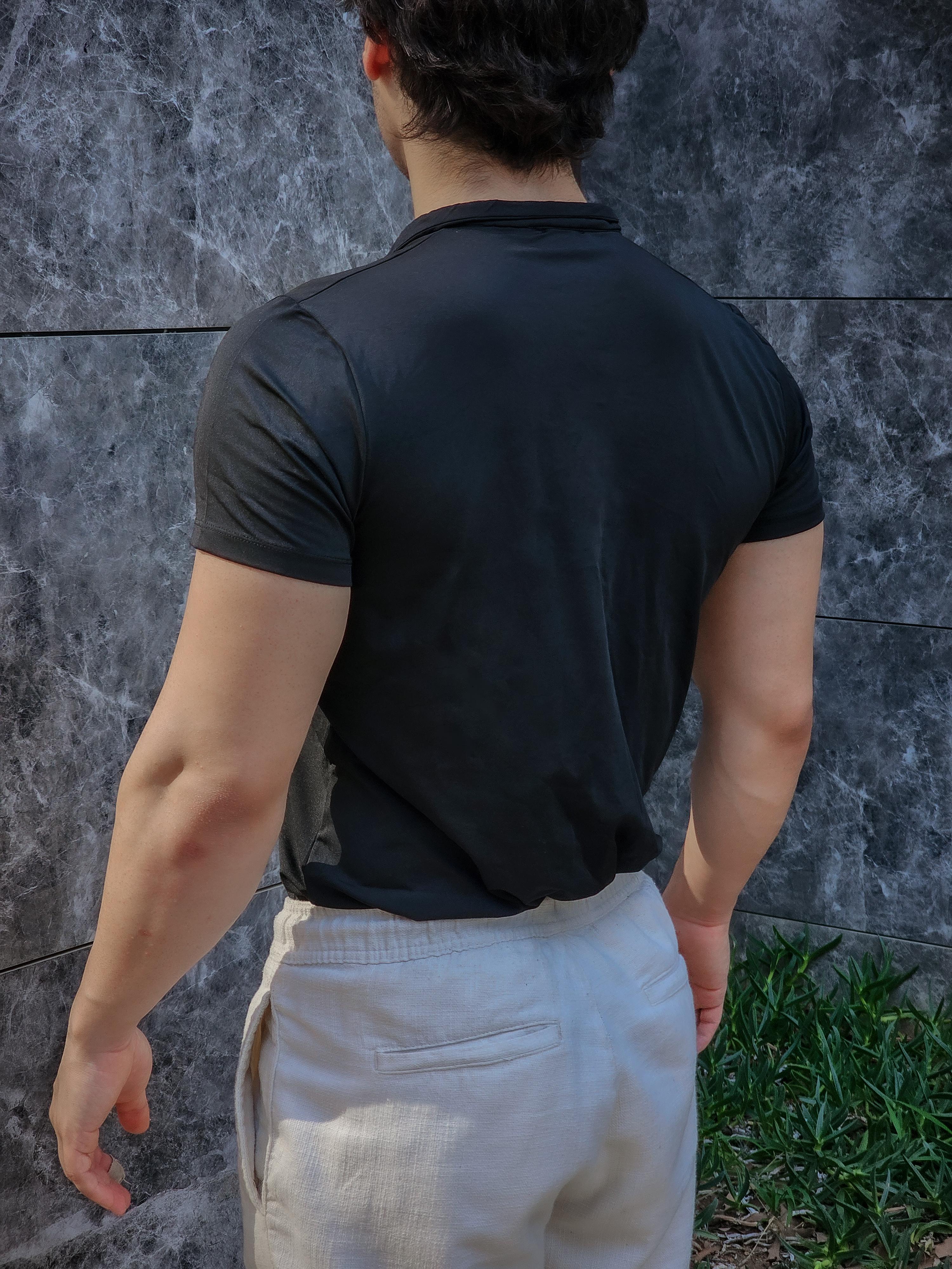 Basic Zipli Polo Yaka Fit T-shirt