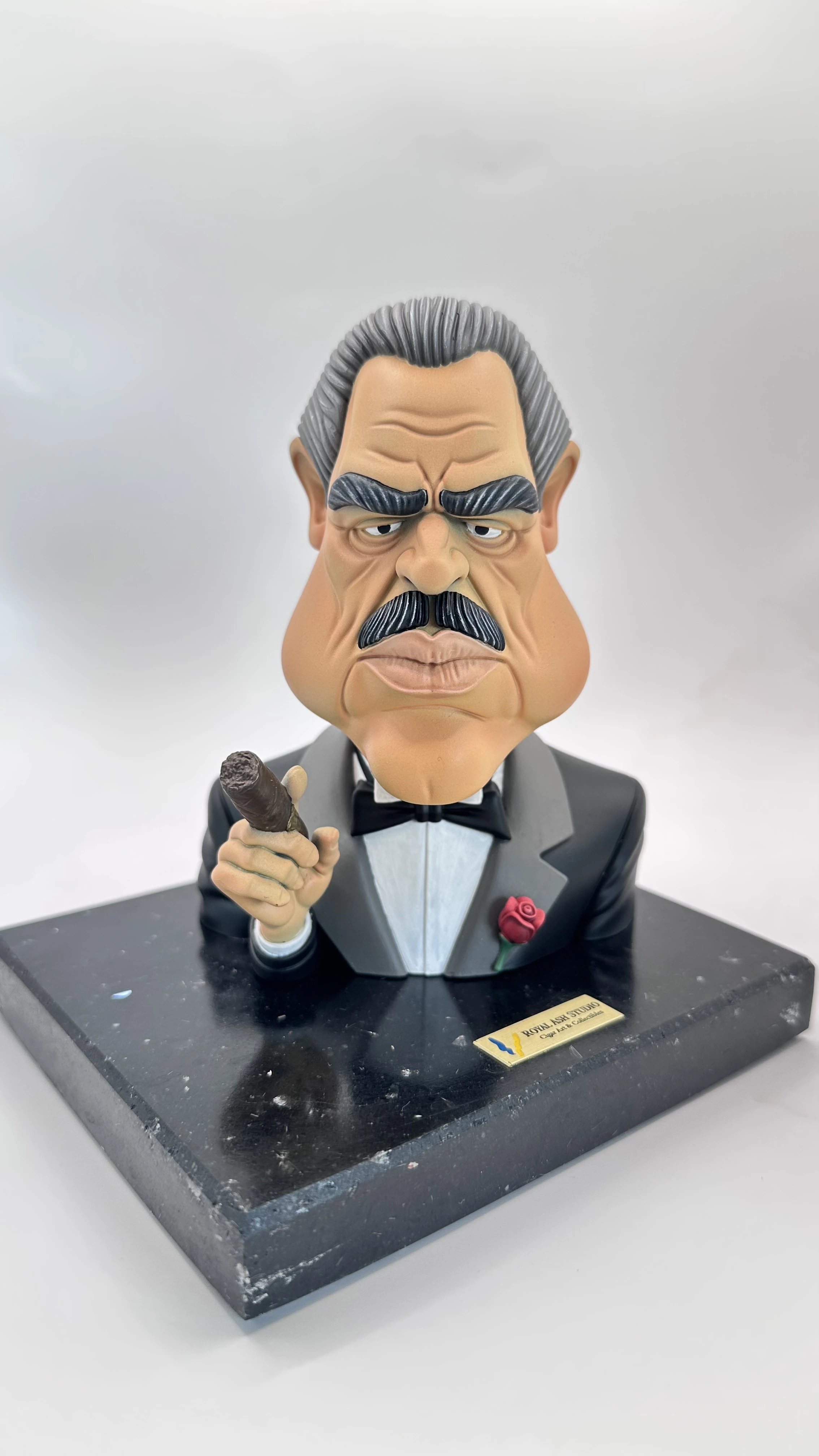 DON VITO ENJOYING HIS CIGAR QUARTZ SCULPTURE MASTER EDITION 