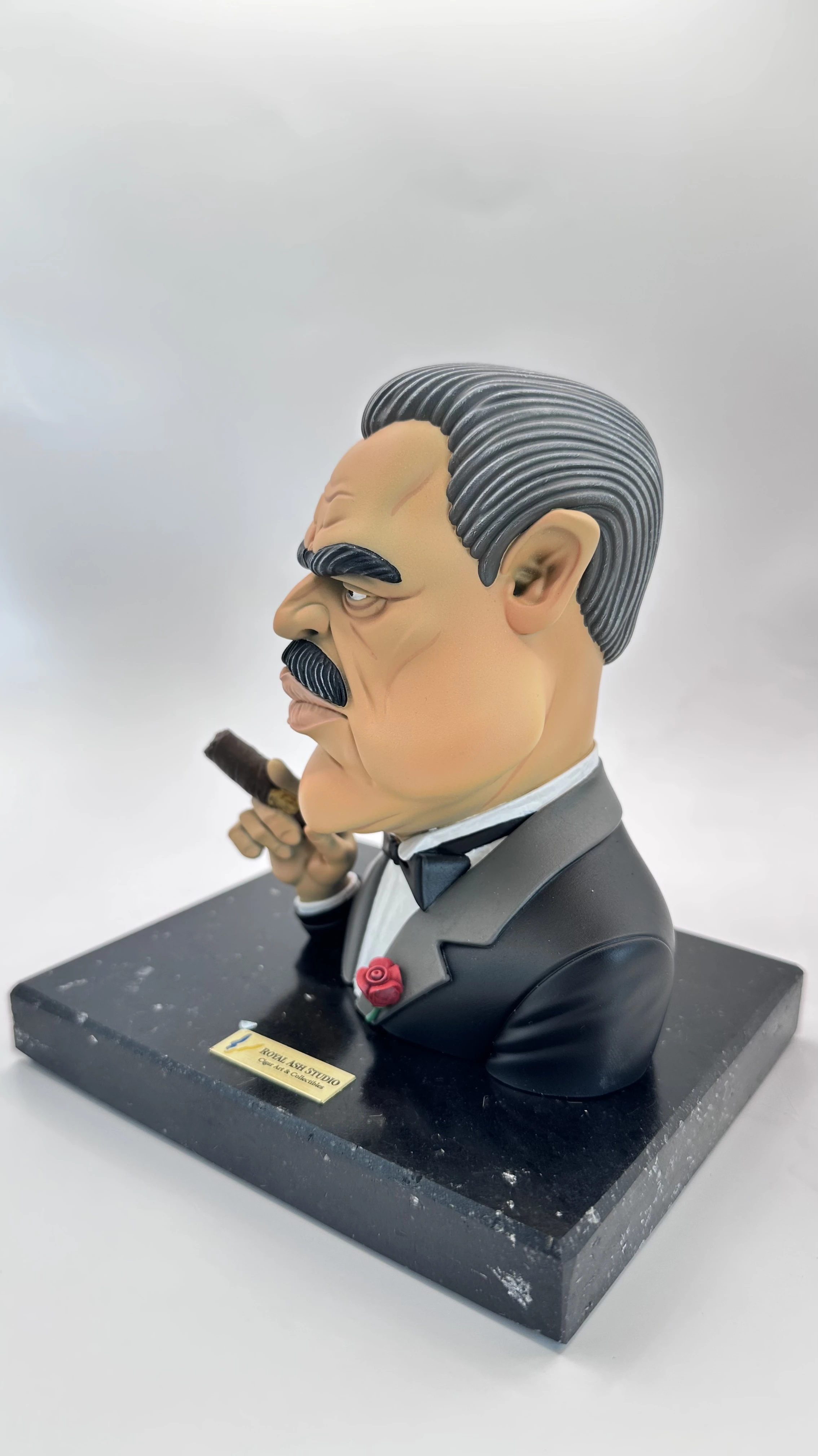 DON VITO ENJOYING HIS CIGAR QUARTZ SCULPTURE MASTER EDITION 