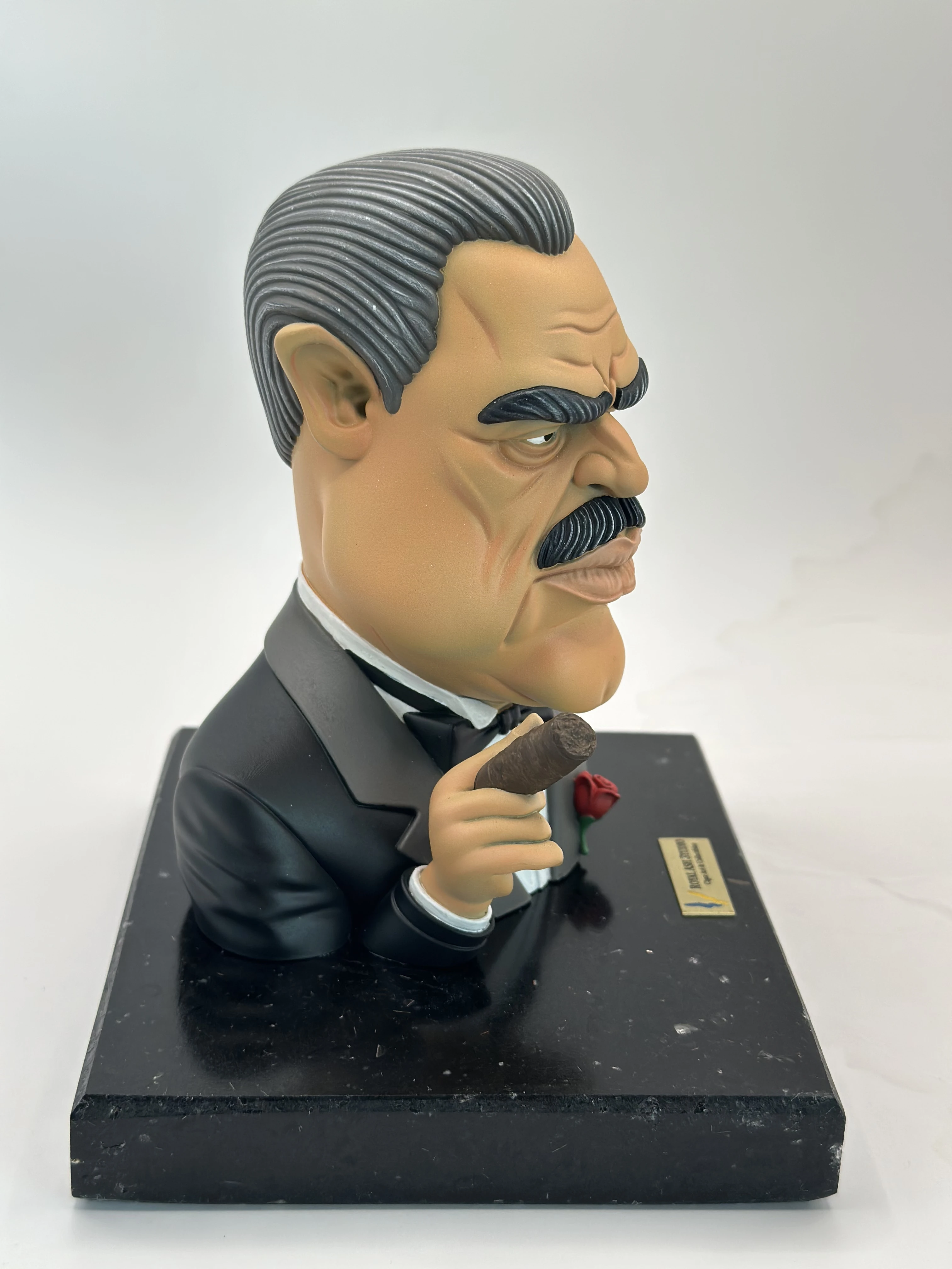 DON VITO ENJOYING HIS CIGAR QUARTZ SCULPTURE MASTER EDITION 