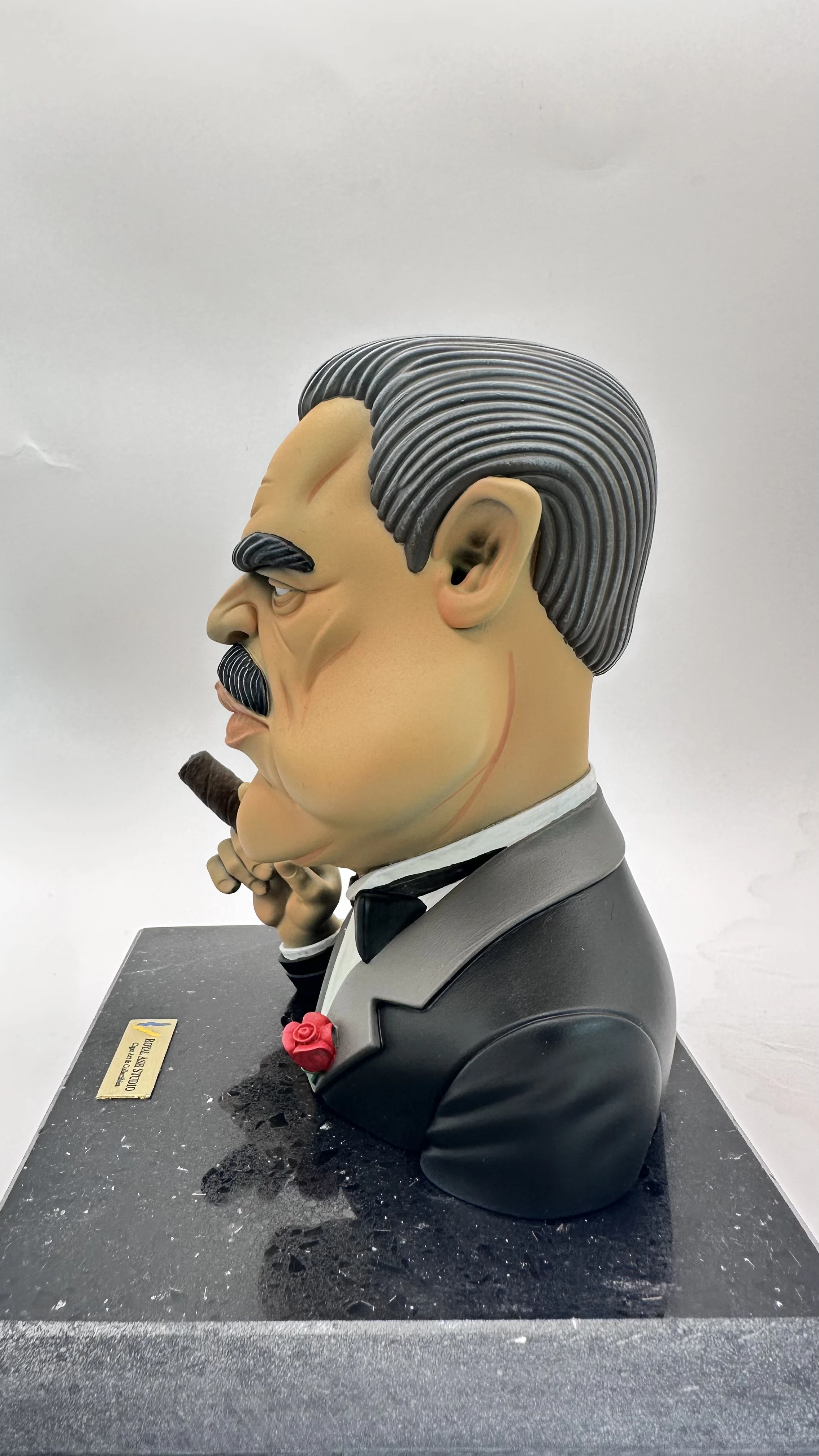 DON VITO ENJOYING HIS CIGAR QUARTZ SCULPTURE MASTER EDITION 