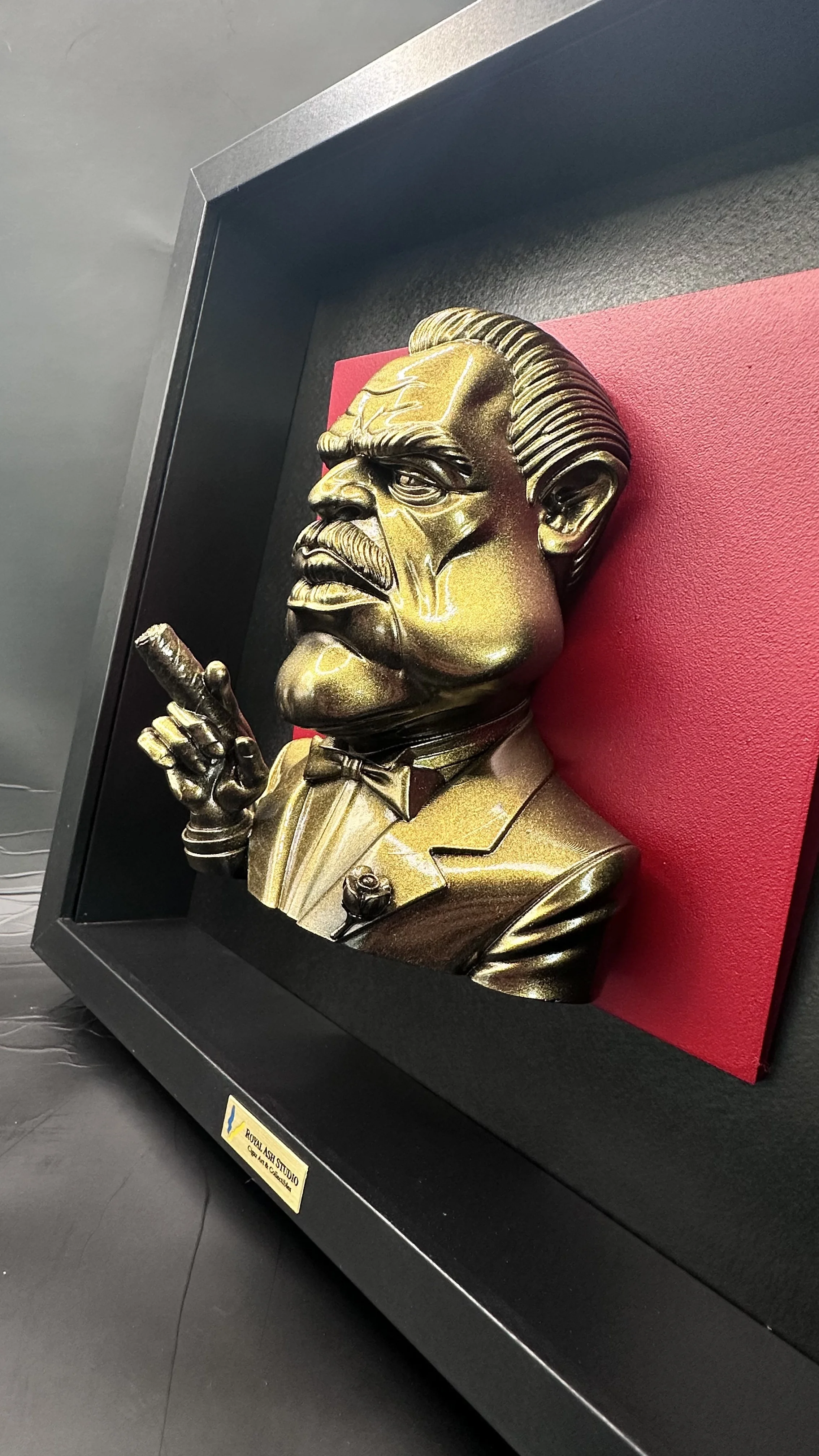 DON VITO ENJOYING HIS CIGAR RED BRONZE EDITION