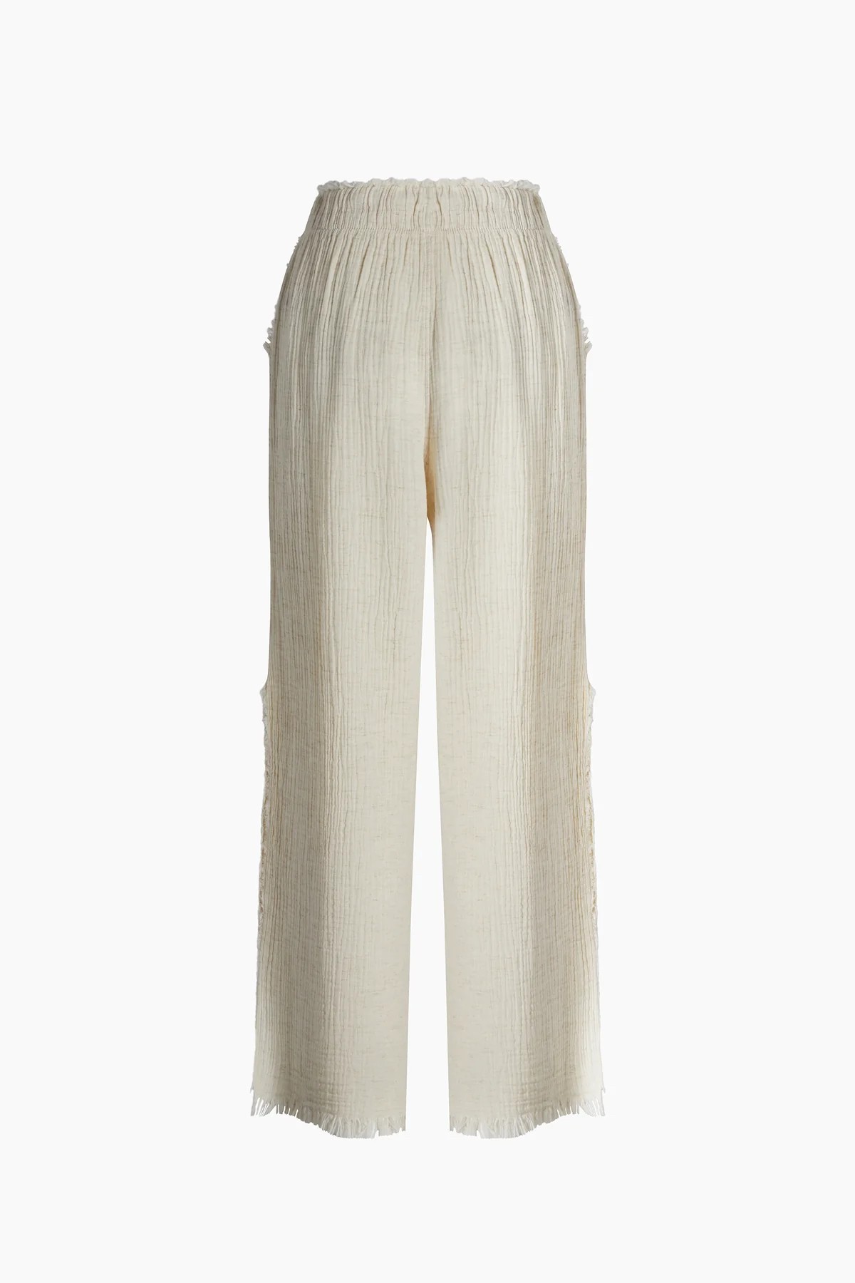Crinkle Keten Yırtmaçlı Pantolon