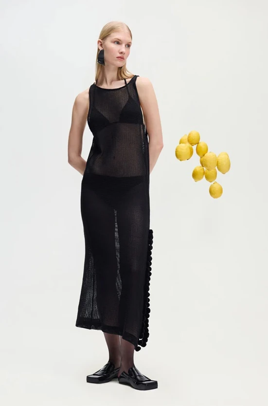 X Siyah Kroşe Elbise