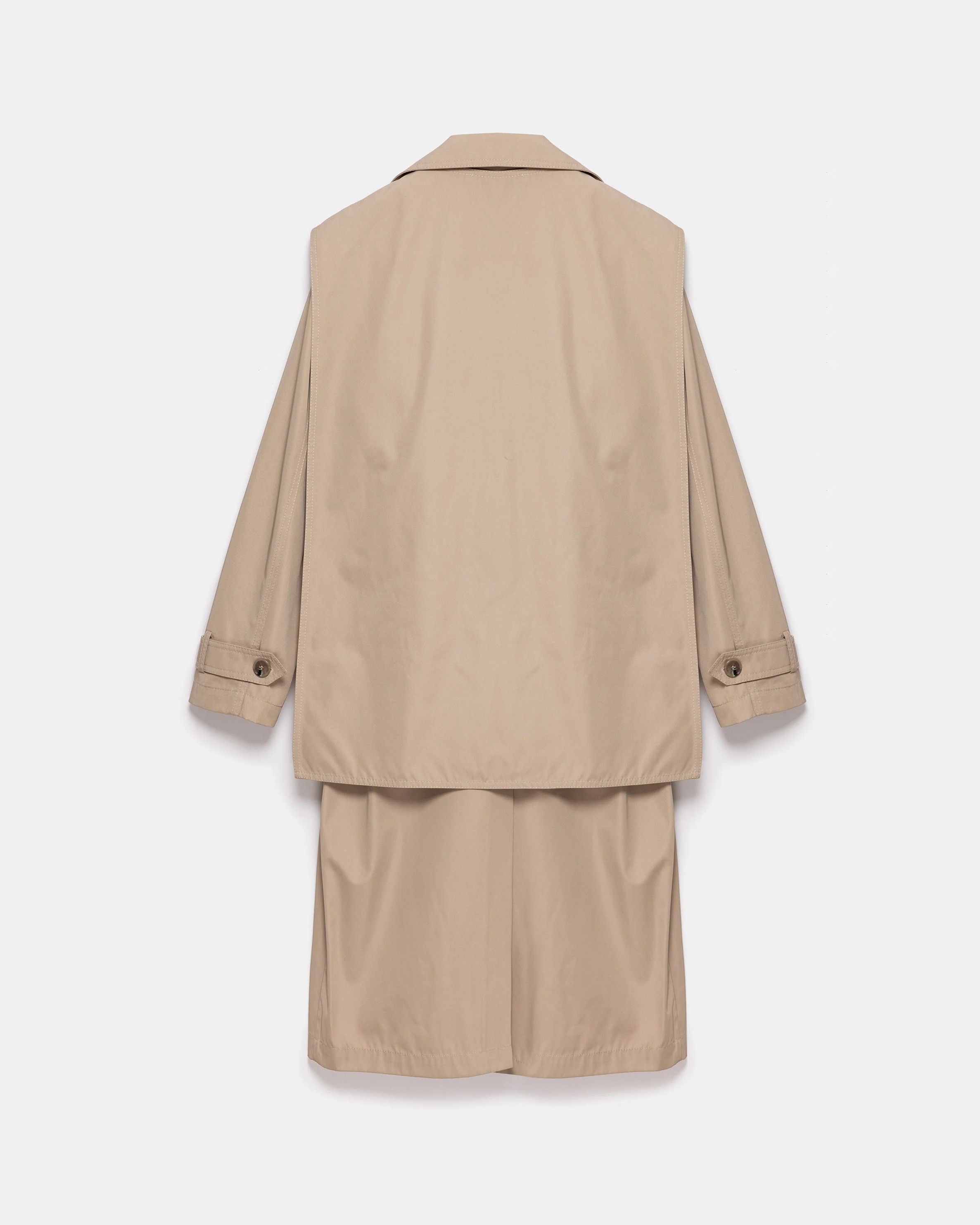Beatrice Asymmetric Piece Trenchcoat - Light Beige