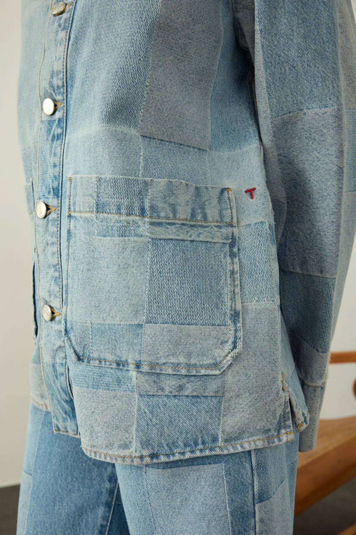 CORY PATCHWORK DENIM CEKET MAVİ