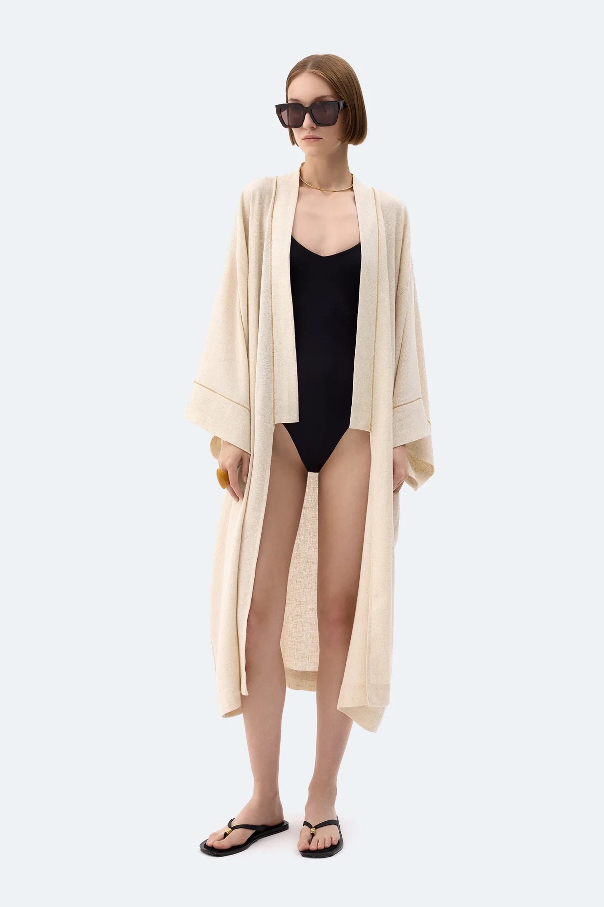Naturel Keten Kimono