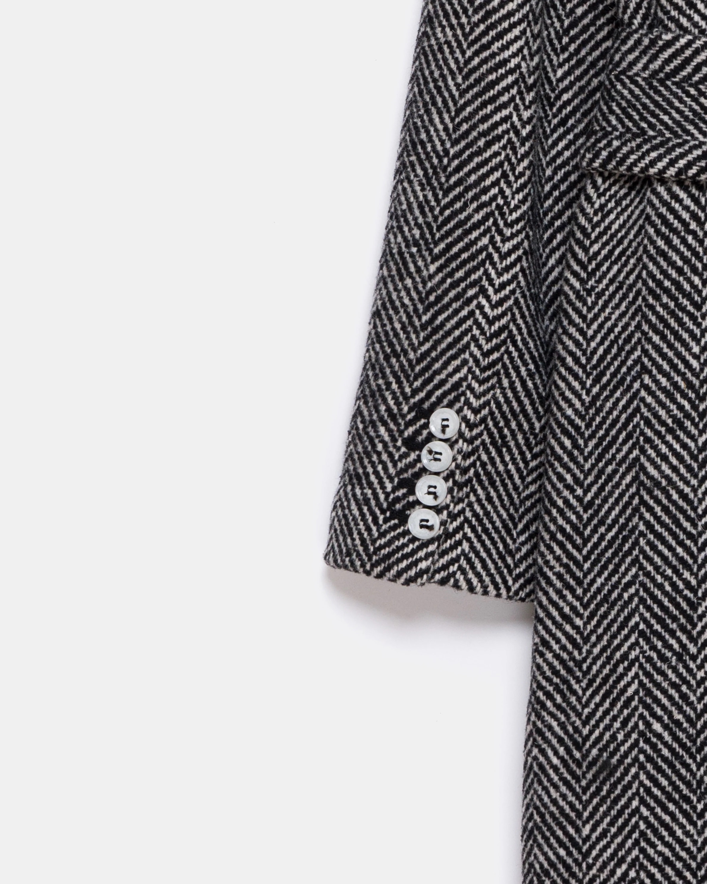 Adele Herringbone Coat - Black