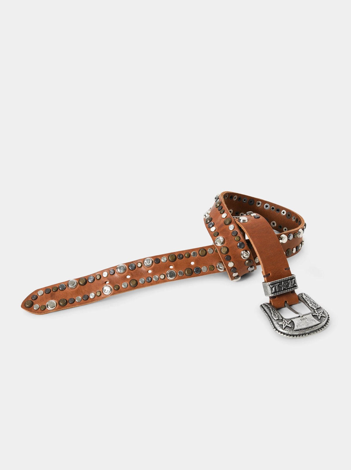PUNCH CARAMEL BROWN LEATHER BELT