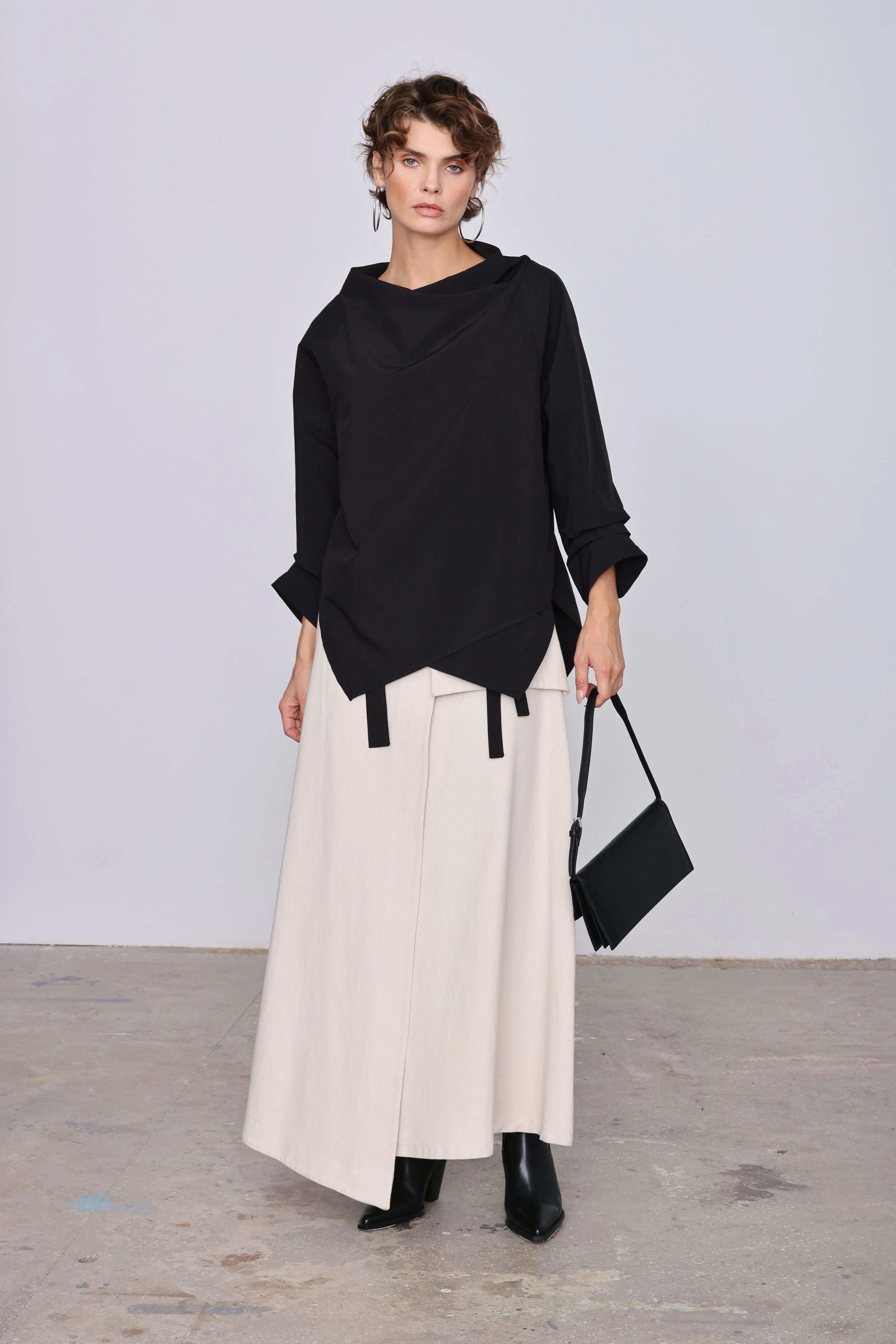 Gabardine Skirt White