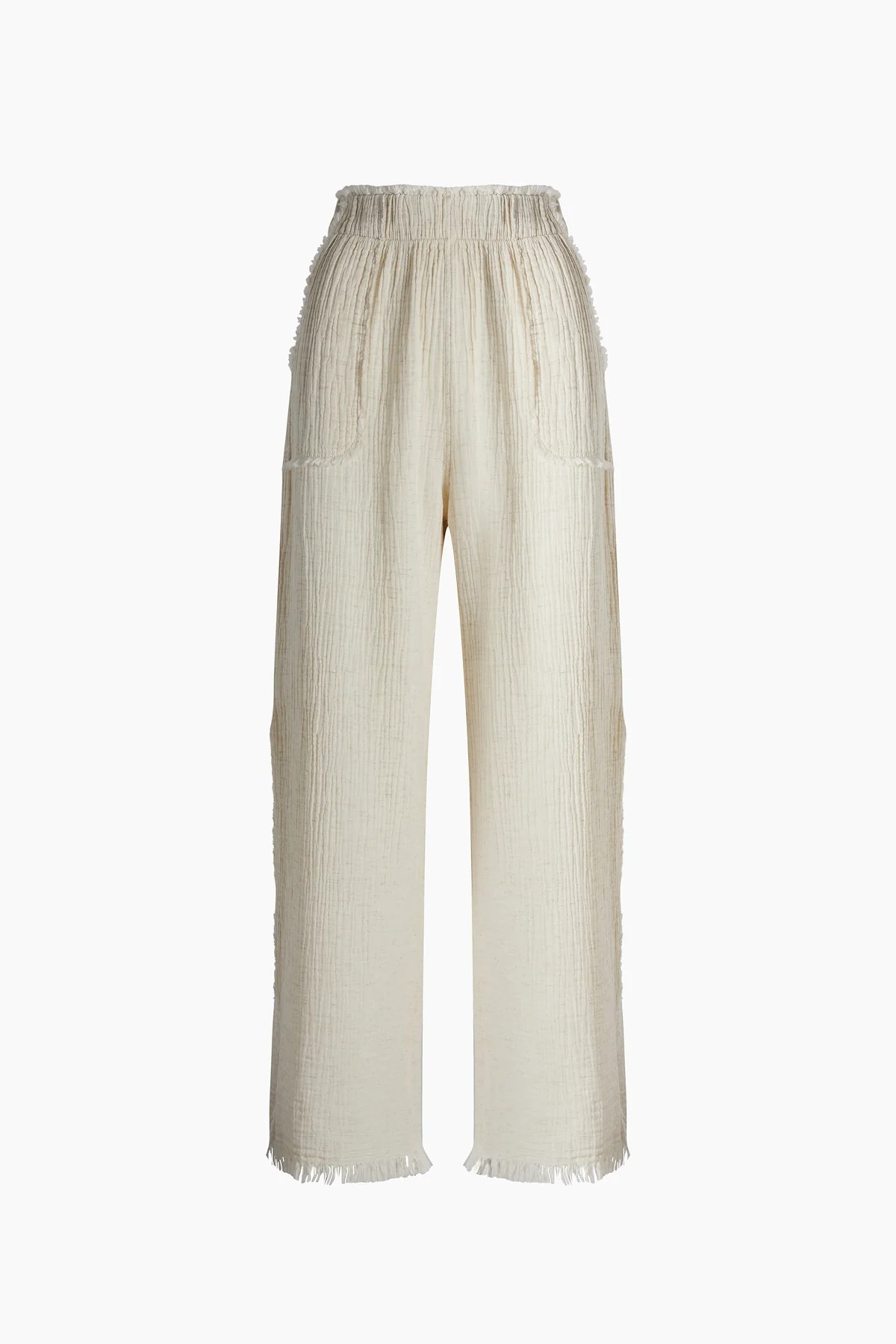 Crinkle Keten Yırtmaçlı Pantolon