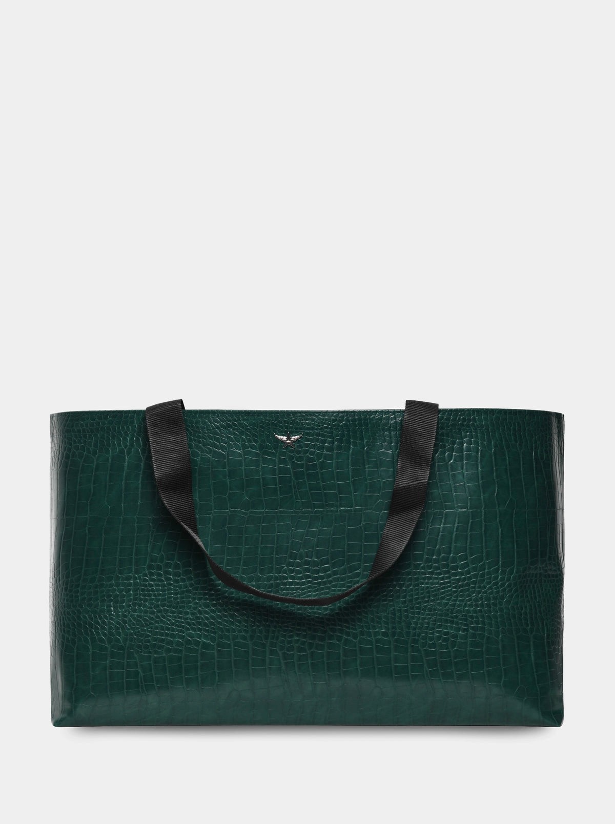 Shopping M Green Croco Bag