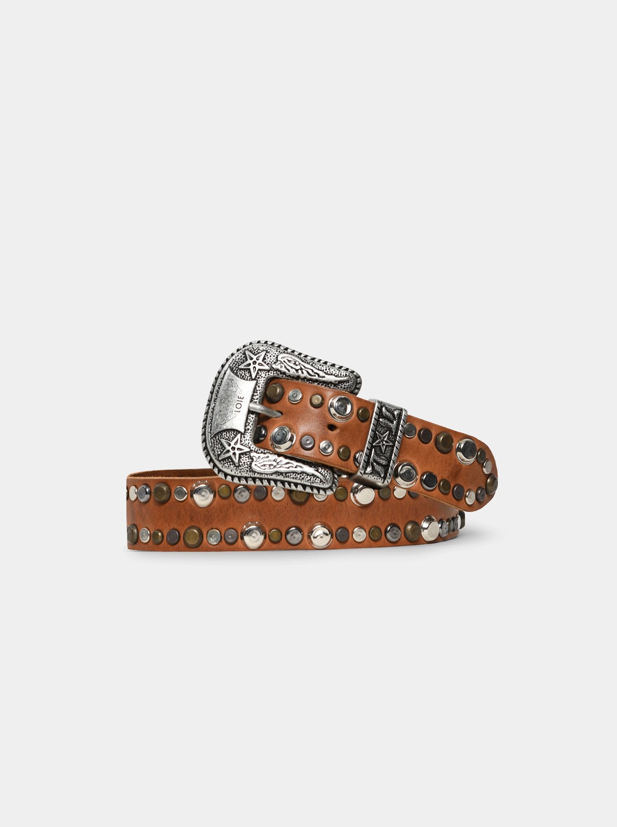 PUNCH CARAMEL BROWN LEATHER BELT