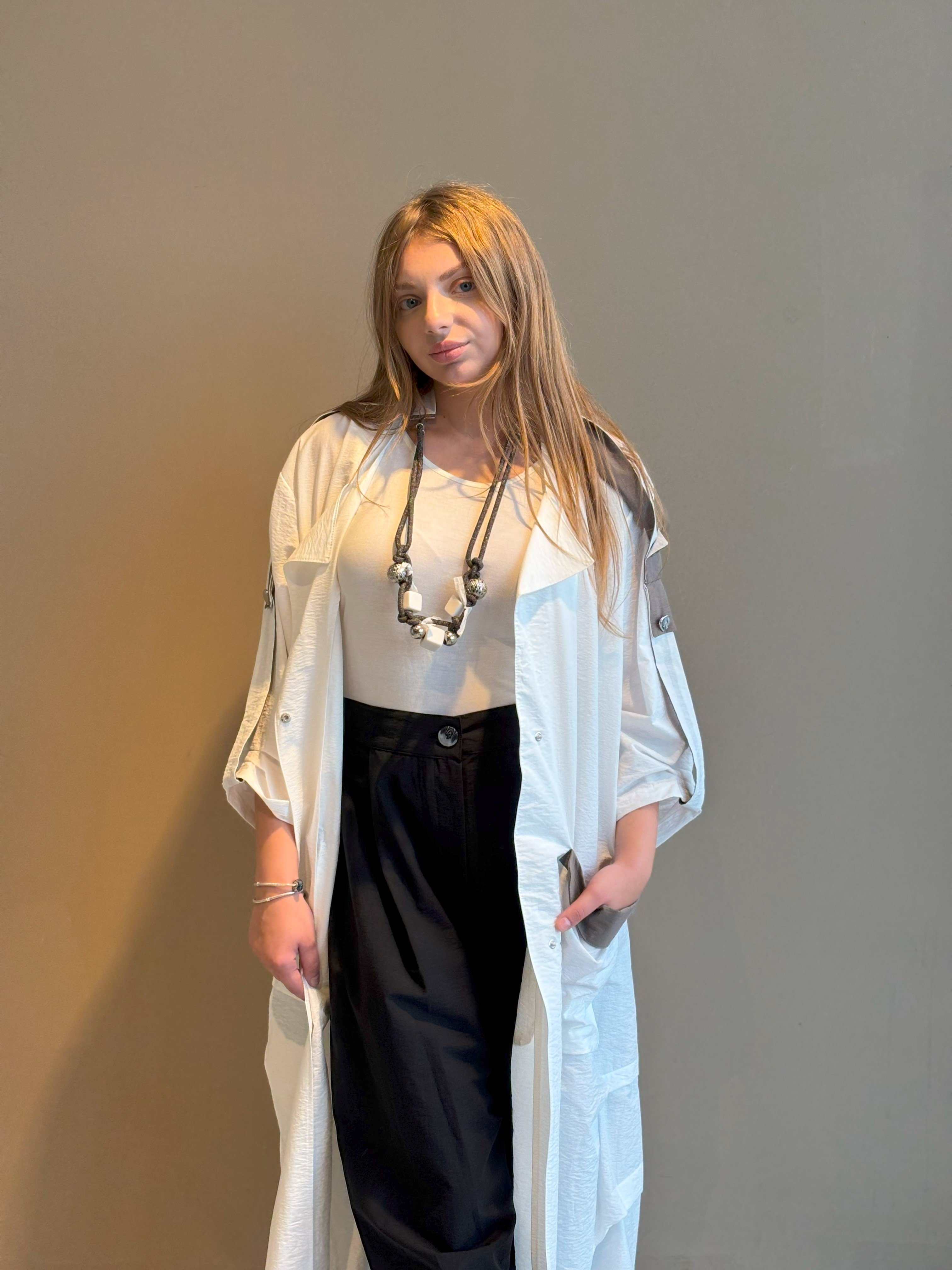 İncir Trenchcoat Beyaz