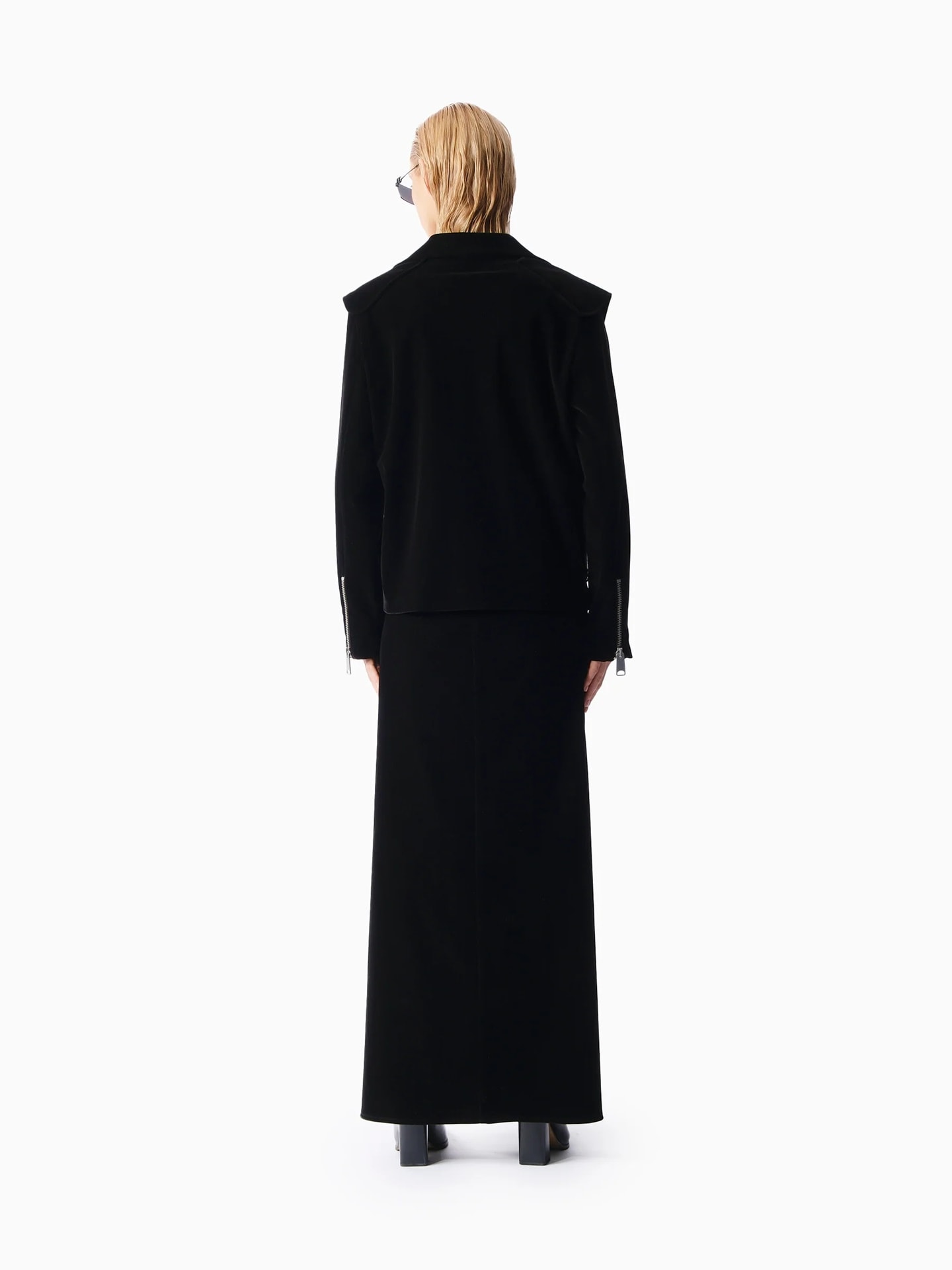 KNTLGY Velvet Fuse Zipped Ceket