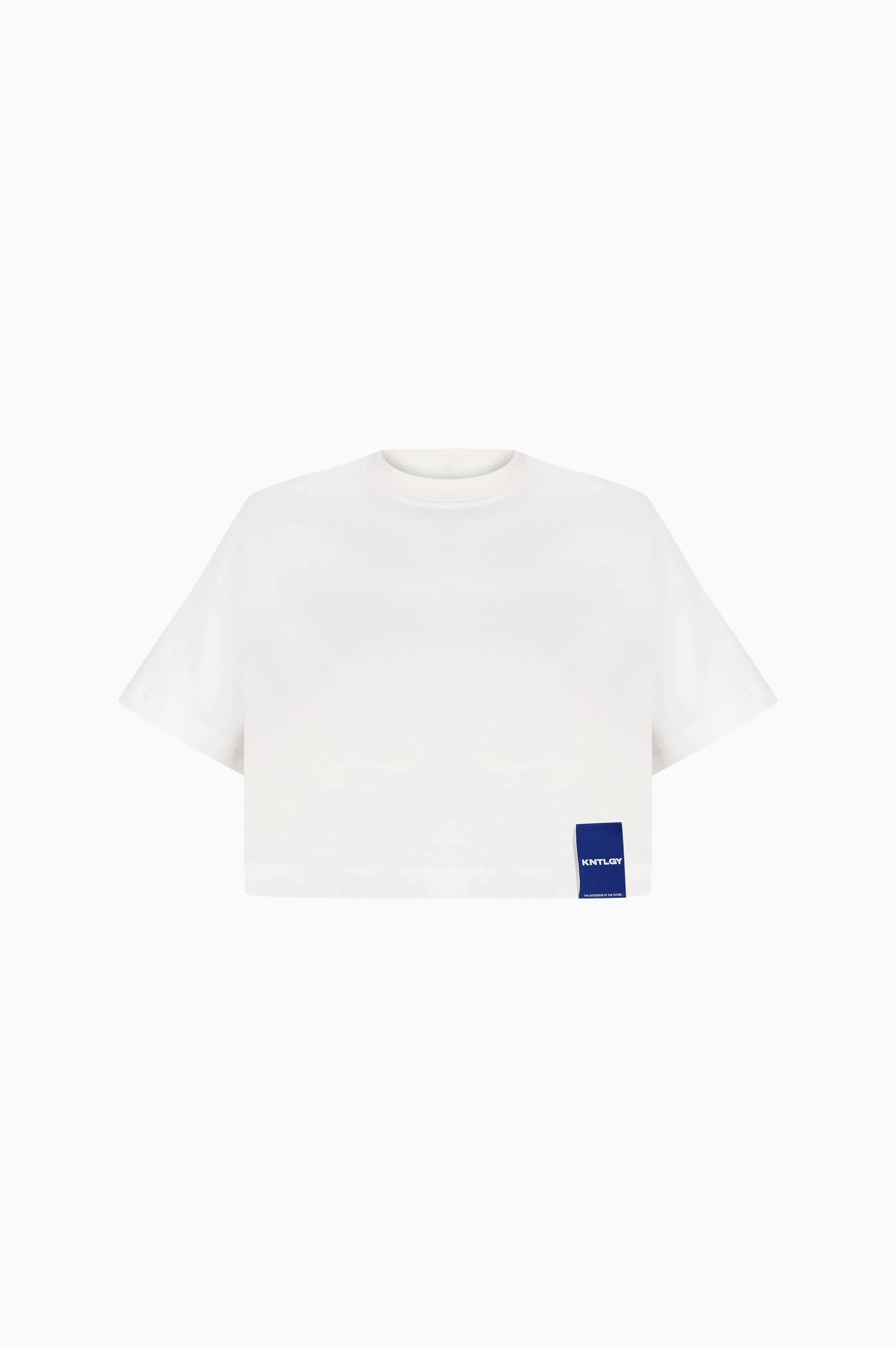 KNTLGY Oversize Flag Beyaz Crop T-shirt
