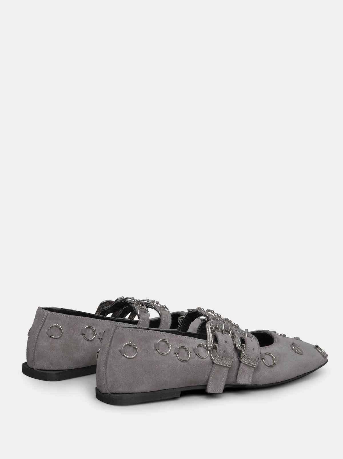 Touch Grey Suede Ballet Flats