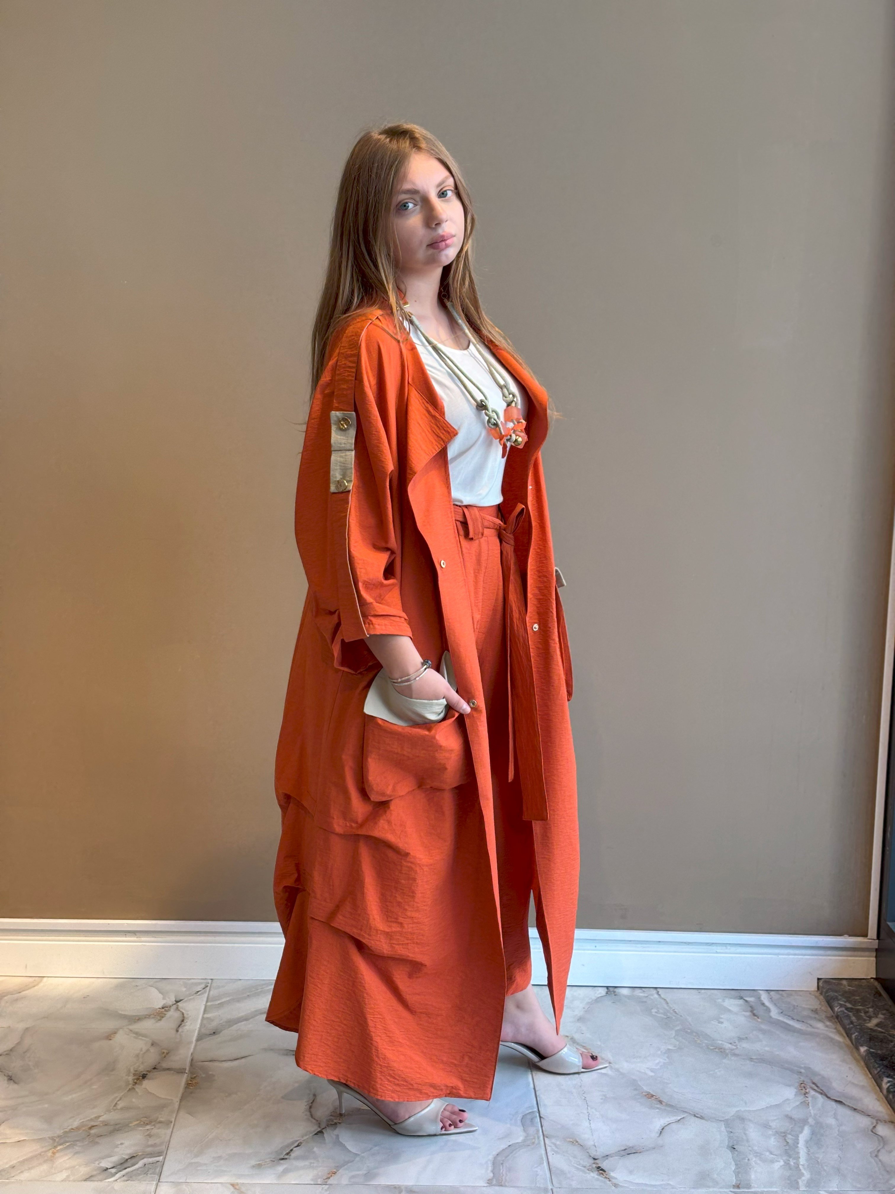 İncir Trenchcoat Turuncu